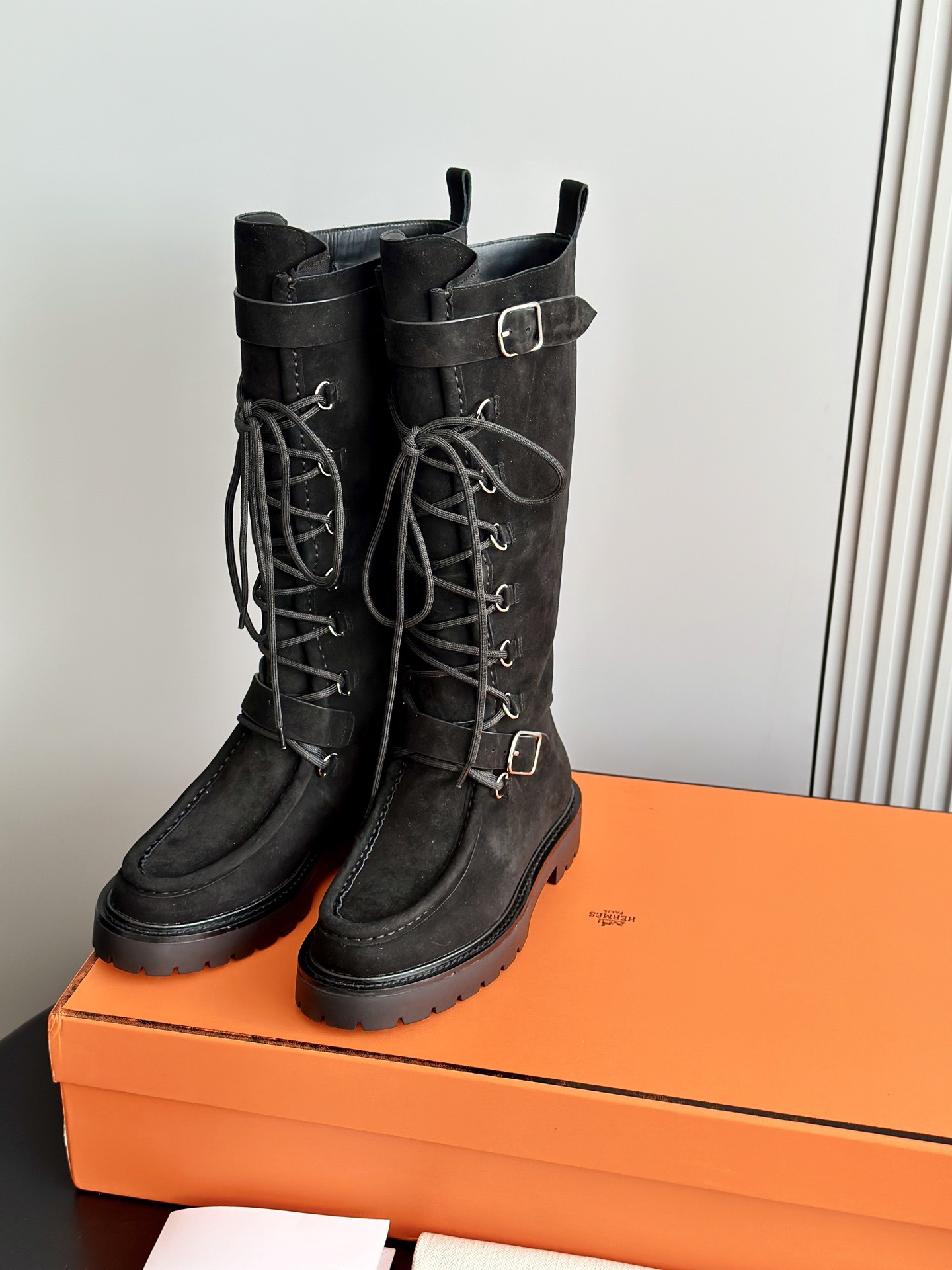 HERMES 에르메스 랜드 레이스업 롱부츠 5