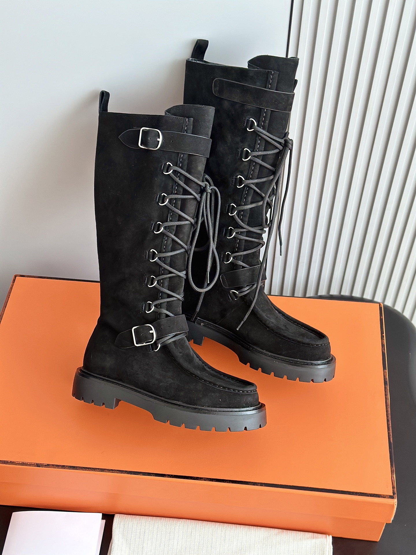 HERMES 에르메스 랜드 레이스업 롱부츠 8