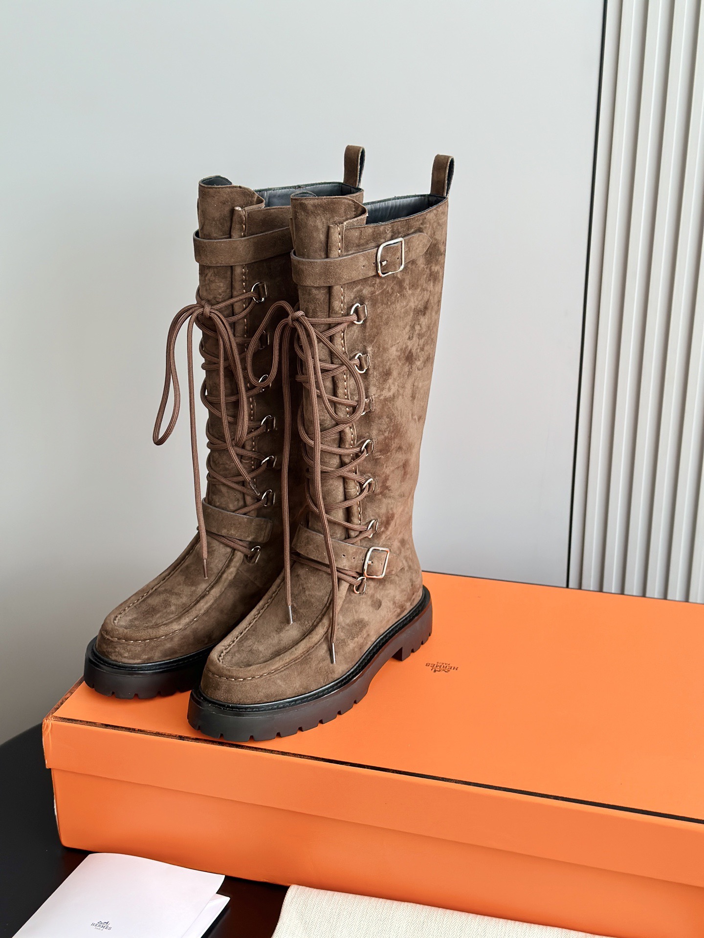 HERMES 에르메스 랜드 레이스업 롱부츠 4