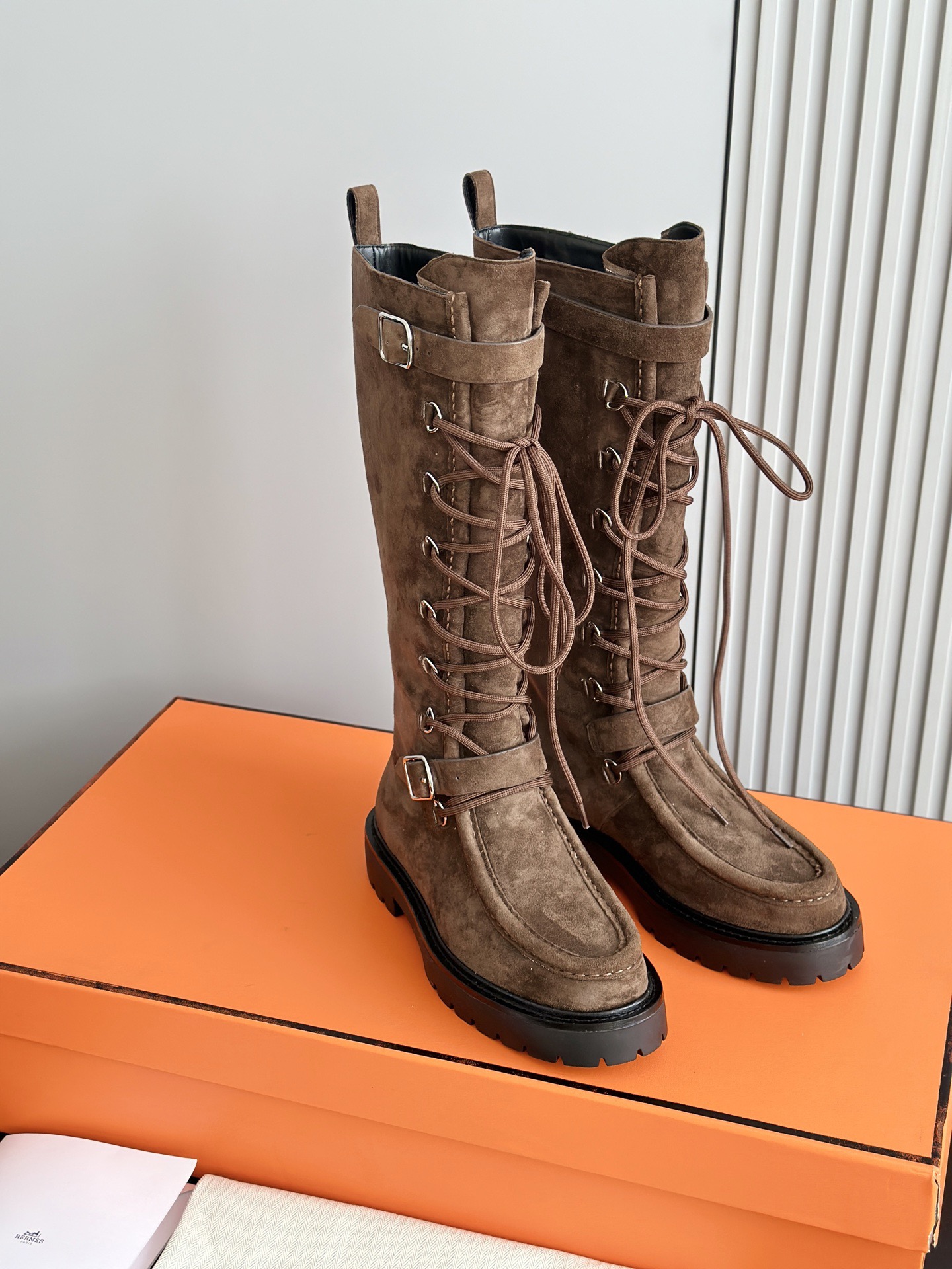 HERMES 에르메스 랜드 레이스업 롱부츠 7