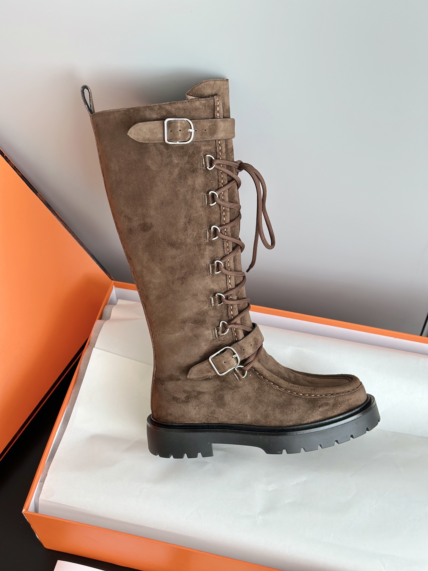 HERMES 에르메스 랜드 레이스업 롱부츠 9