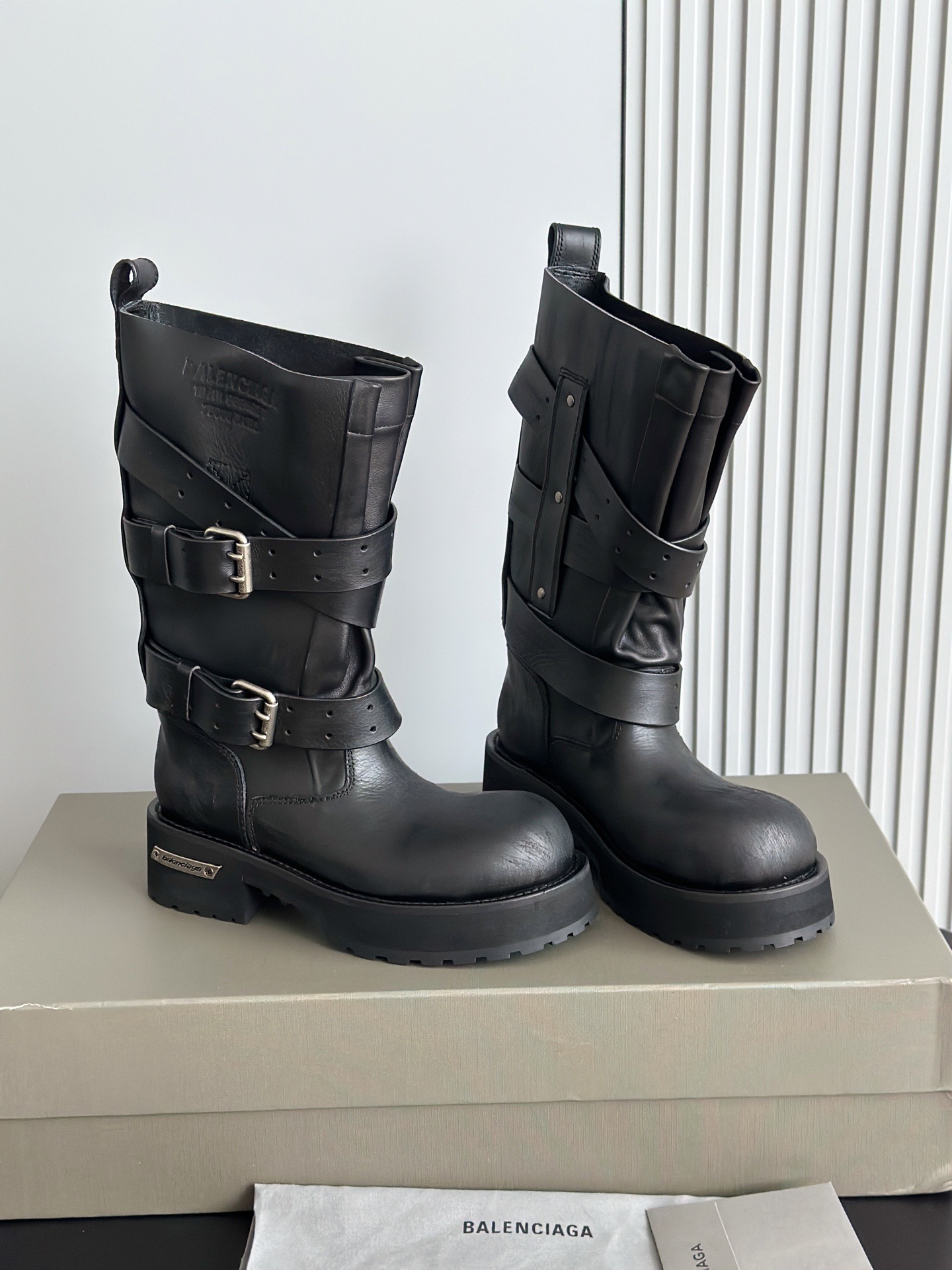 BALENCIAGA 발렌시아가 바이커 스트랩 레더 롱부츠 6