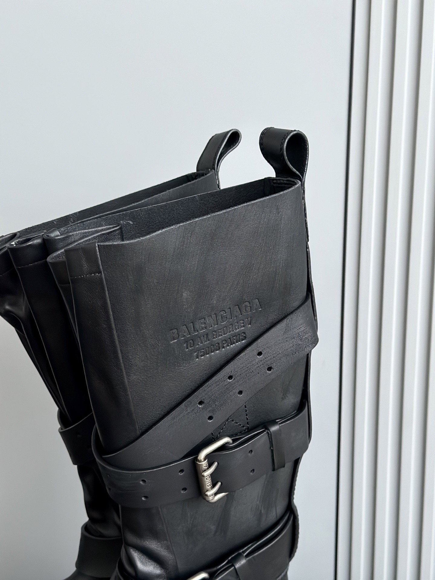 BALENCIAGA 발렌시아가 바이커 스트랩 레더 롱부츠 11