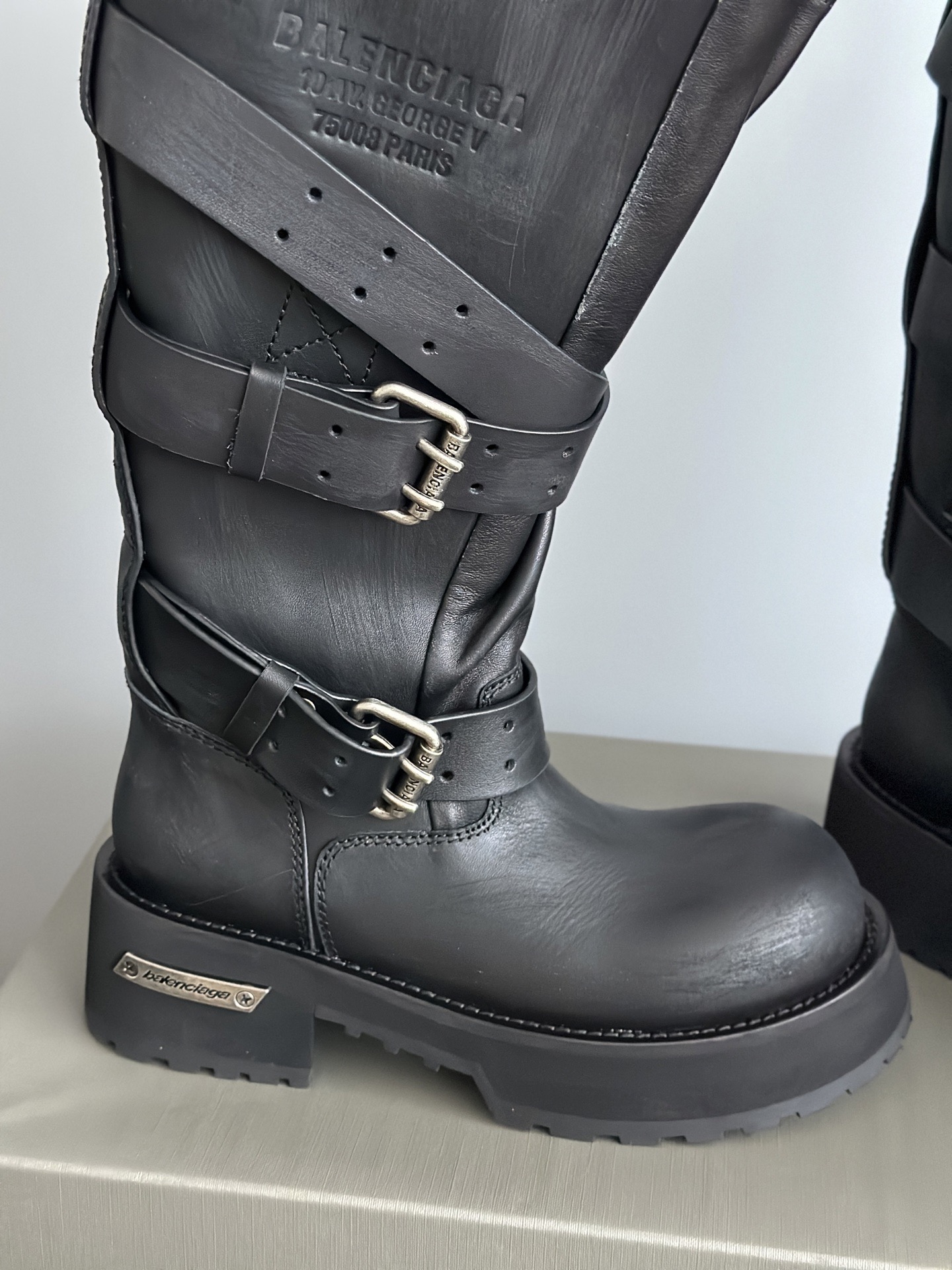 BALENCIAGA 발렌시아가 바이커 스트랩 레더 롱부츠 12