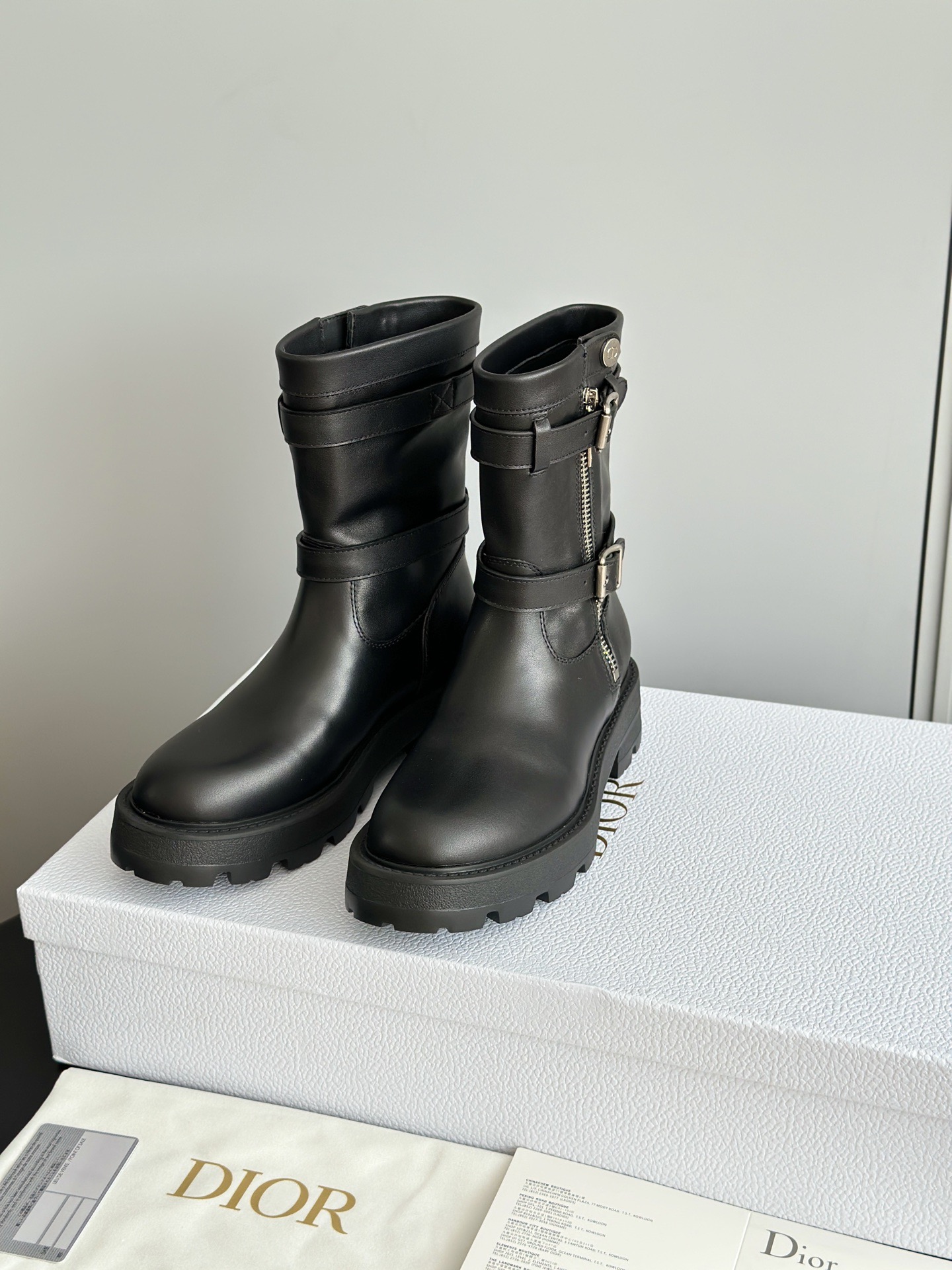 Dior 디올 D-Quest 바이커 레더 부츠 4
