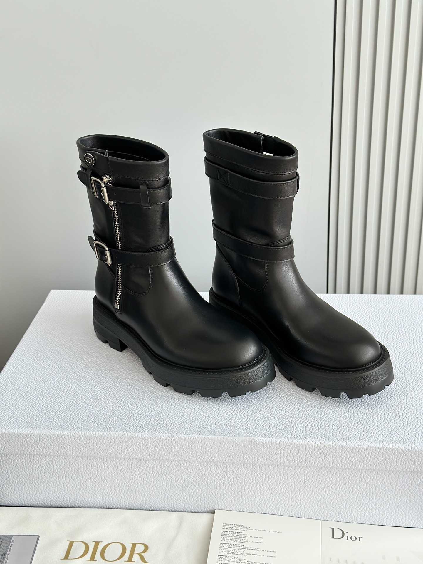 Dior 디올 D-Quest 바이커 레더 부츠 5