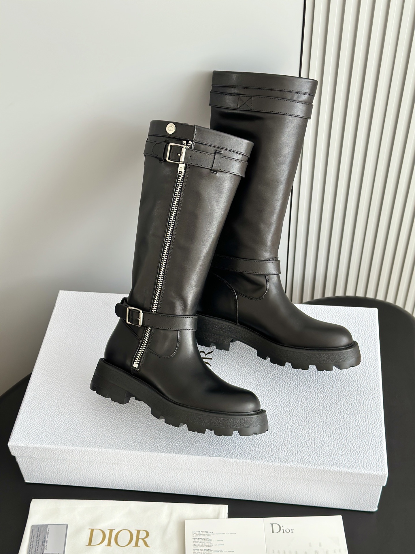 Dior 디올 D-Quest 바이커 레더 부츠 7