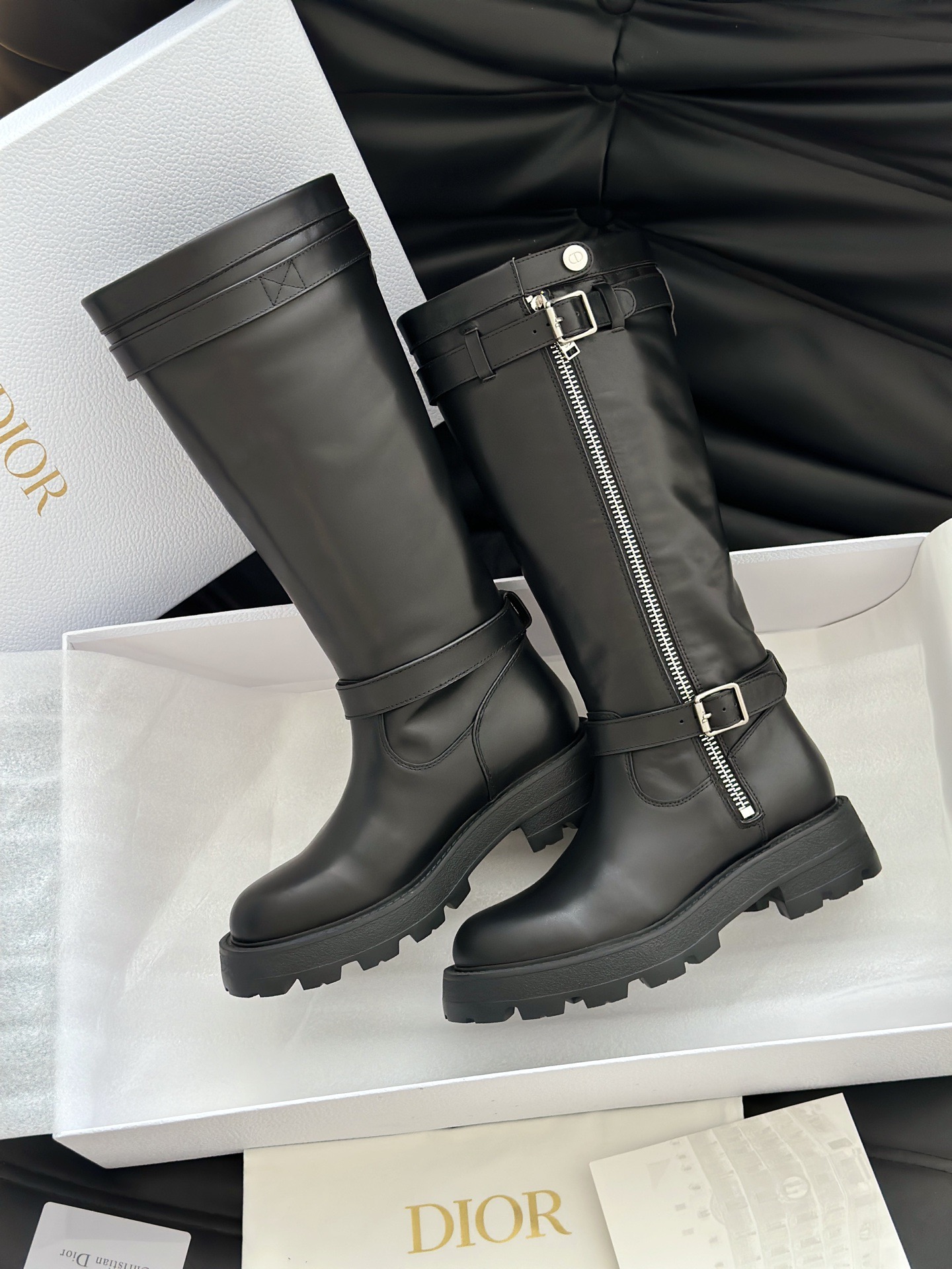 Dior 디올 D-Quest 바이커 레더 부츠 8