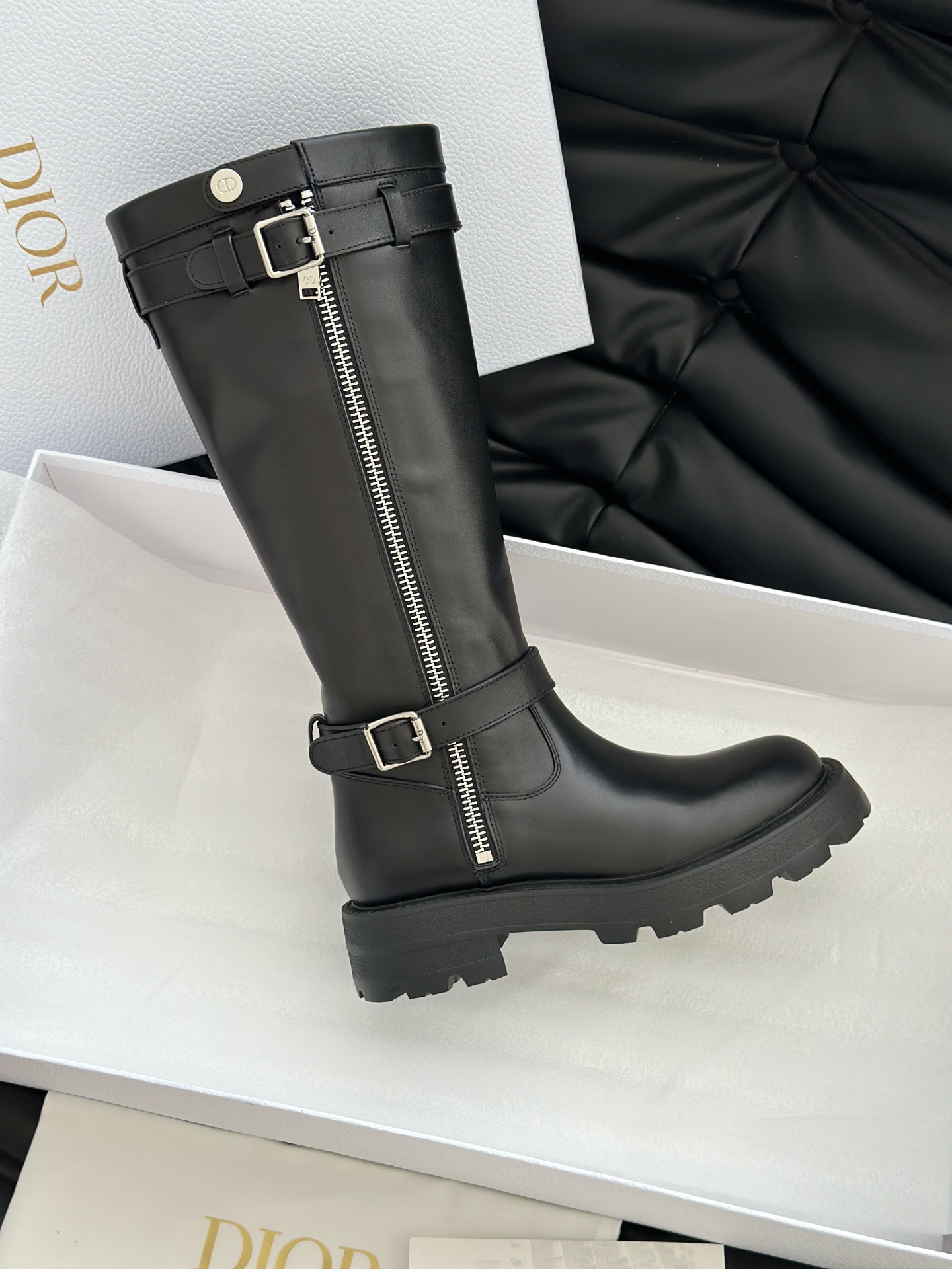 Dior 디올 D-Quest 바이커 레더 부츠 9