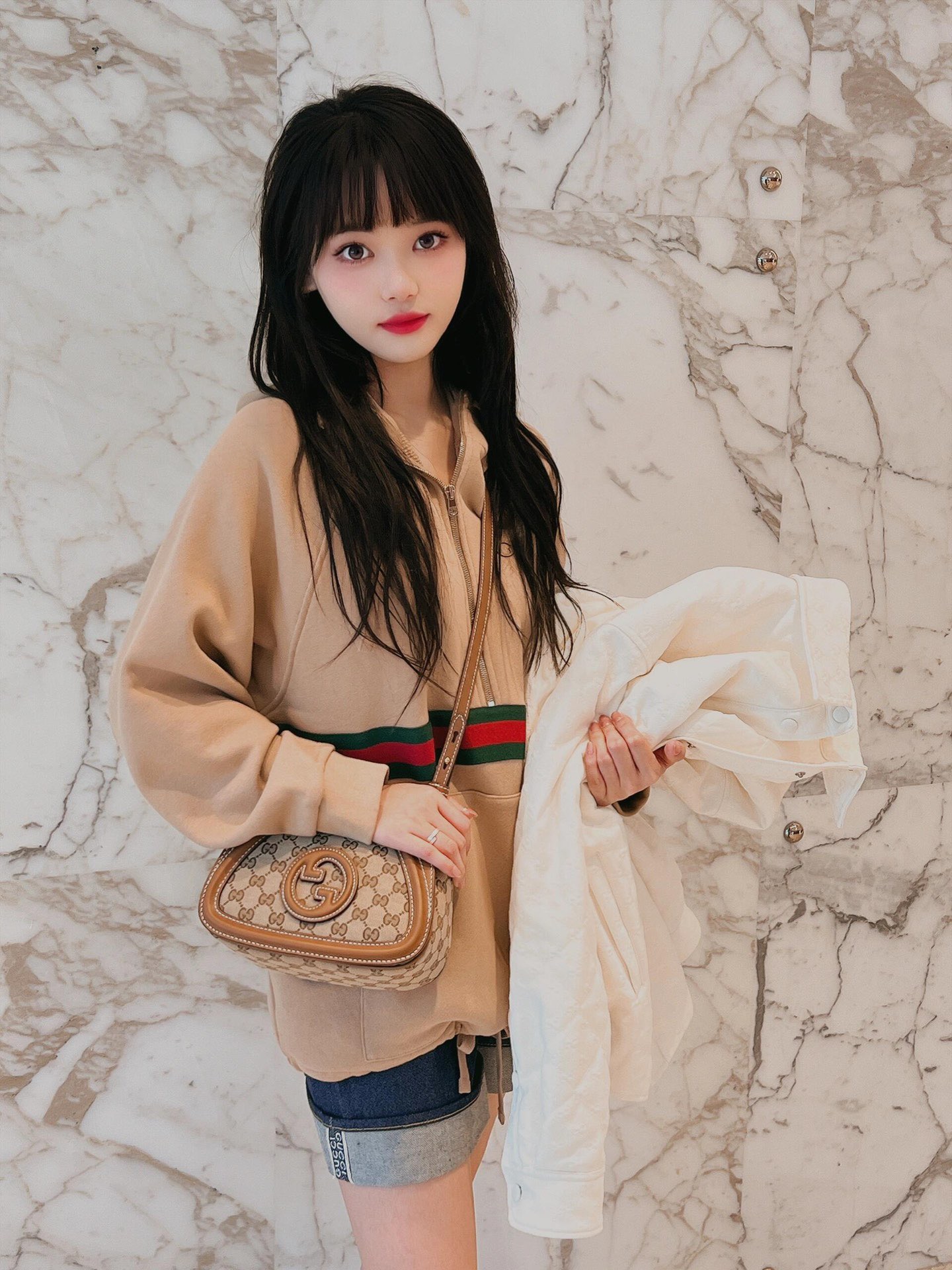 Gucci 구찌 인터로킹 G GG 수프림 캔버스 미니 크로스백 브라운 815700 6