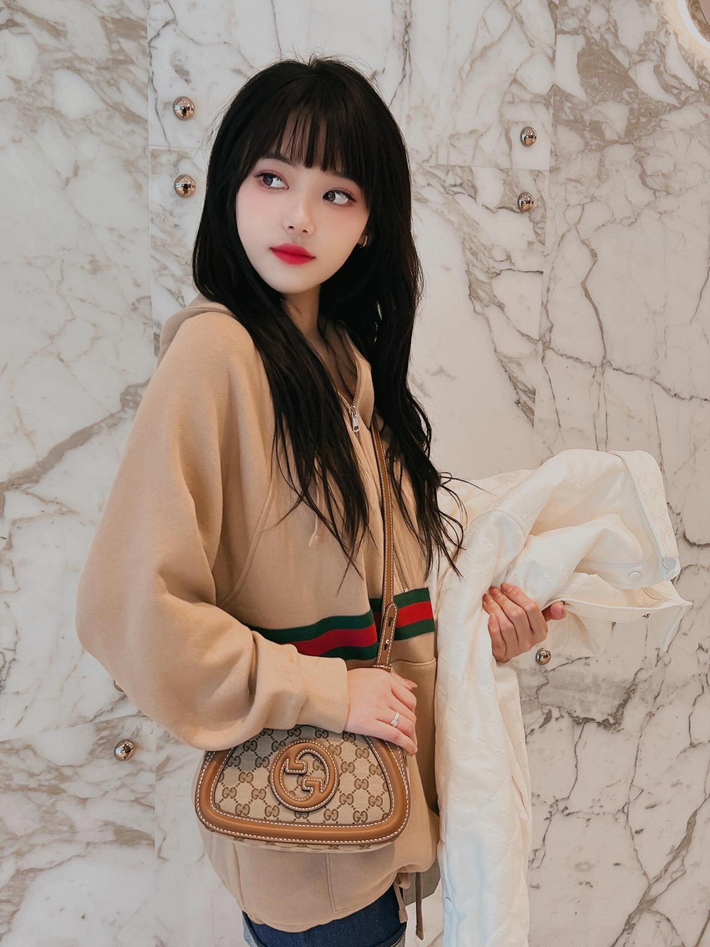 Gucci 구찌 인터로킹 G GG 수프림 캔버스 미니 크로스백 브라운 815700 7