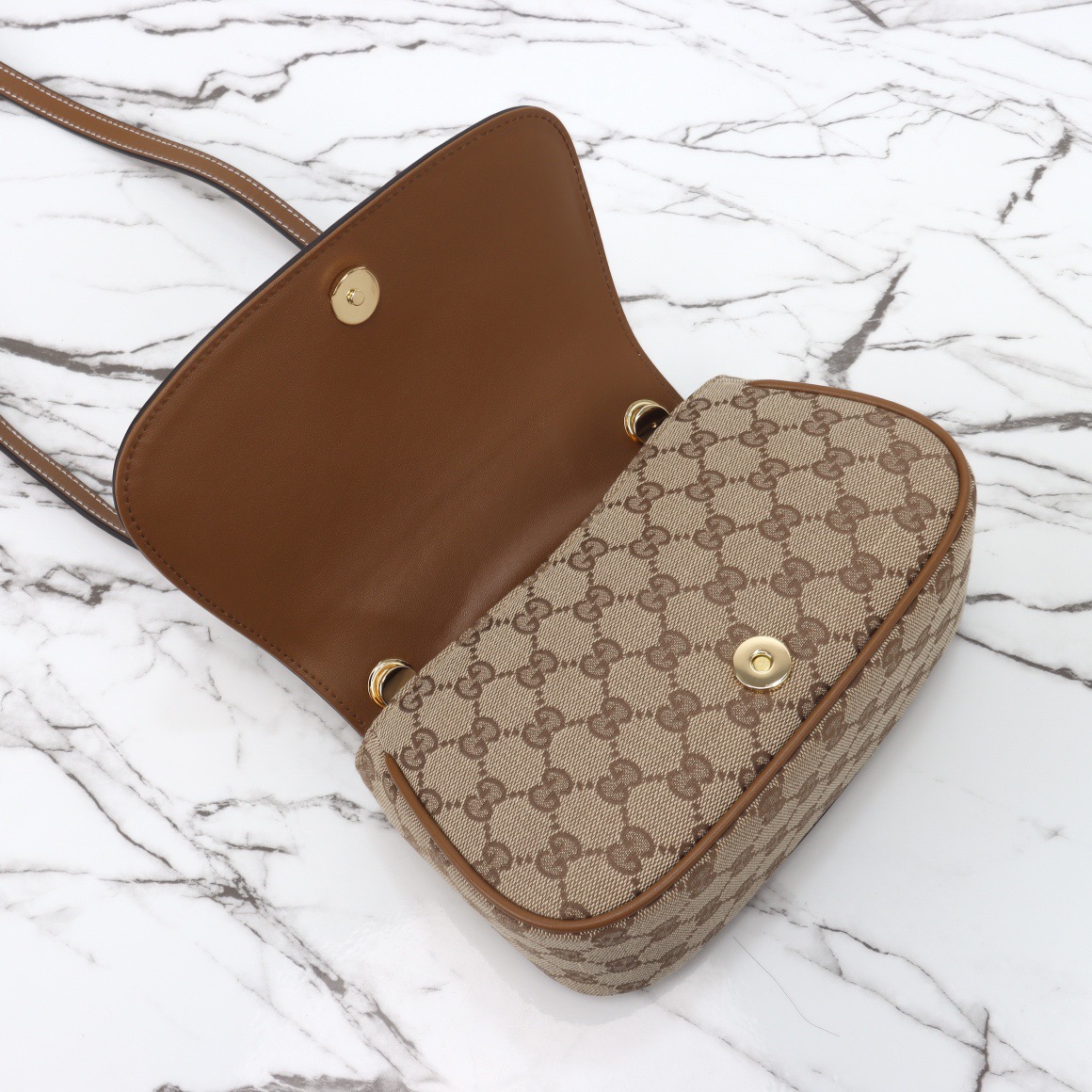 Gucci 구찌 인터로킹 G GG 수프림 캔버스 미니 크로스백 브라운 815700 16