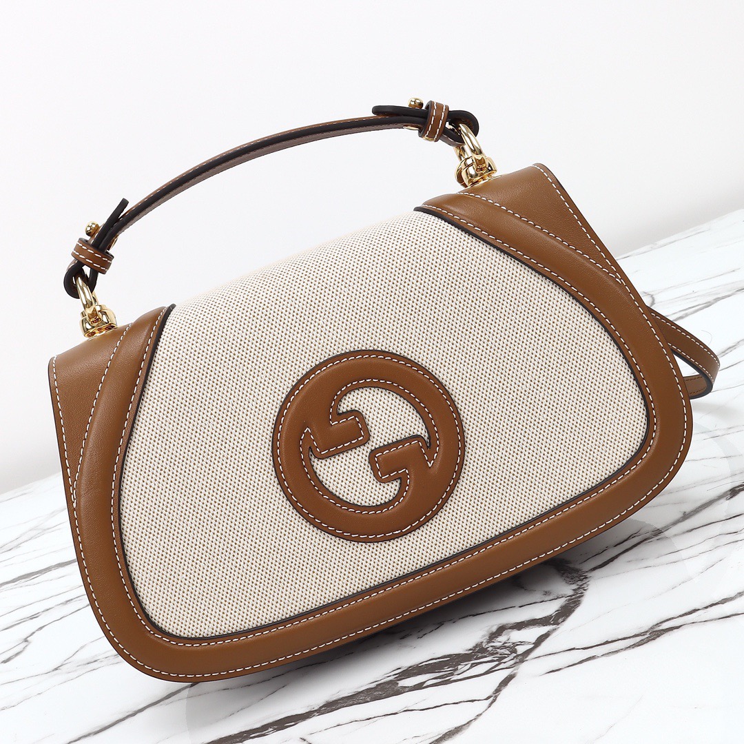 Gucci 구찌 인터로킹 G 캔버스 탑핸들 숄더백 블랙 레더 아이보리 815714 9