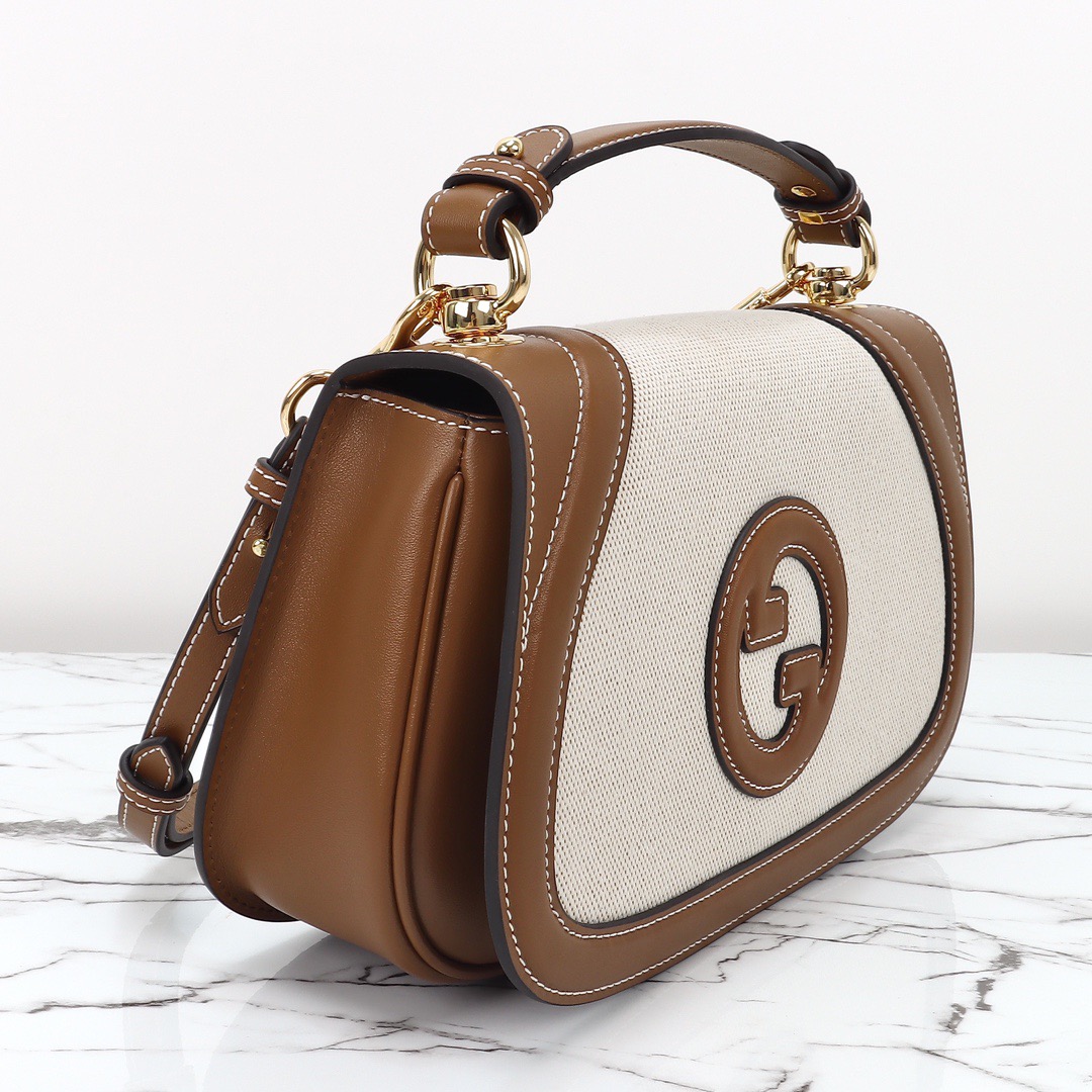 Gucci 구찌 인터로킹 G 캔버스 탑핸들 숄더백 블랙 레더 아이보리 815714 10