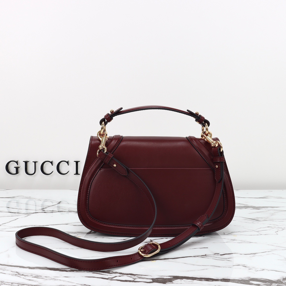Gucci 구찌 인터로킹 G 캔버스 탑핸들 숄더백 블랙 레더 아이보리 815714 3