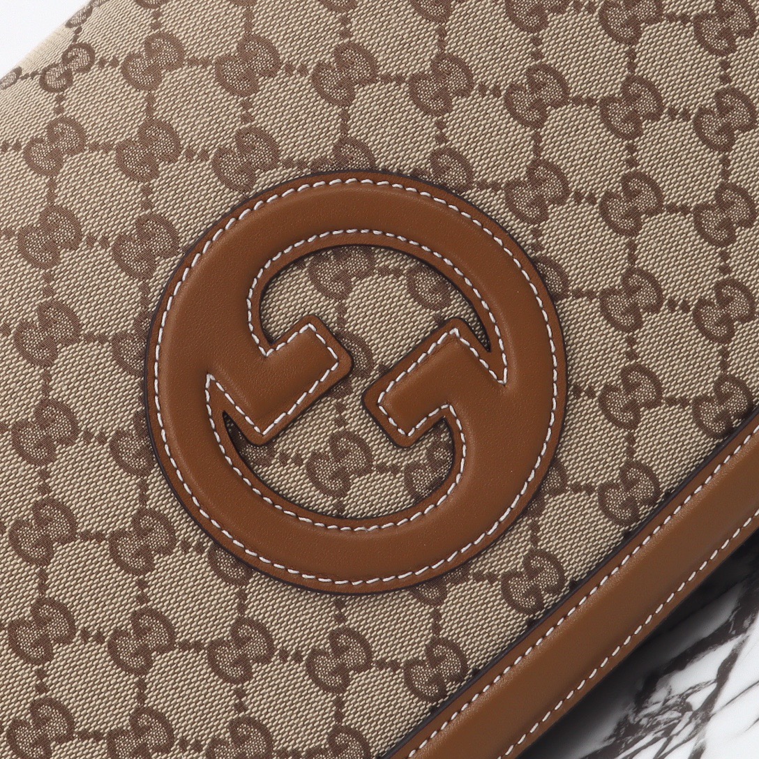 Gucci 구찌 815716 GG 수프림 캔버스 인터로킹 G 숄더백 브라운 레더 10