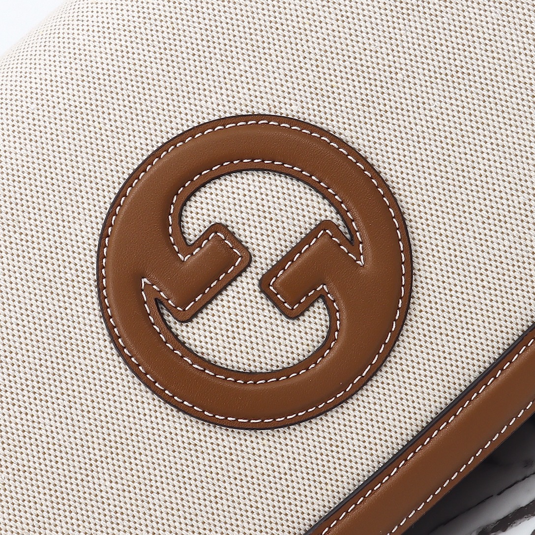 Gucci 구찌 815716 GG 수프림 캔버스 인터로킹 G 숄더백 브라운 레더 4