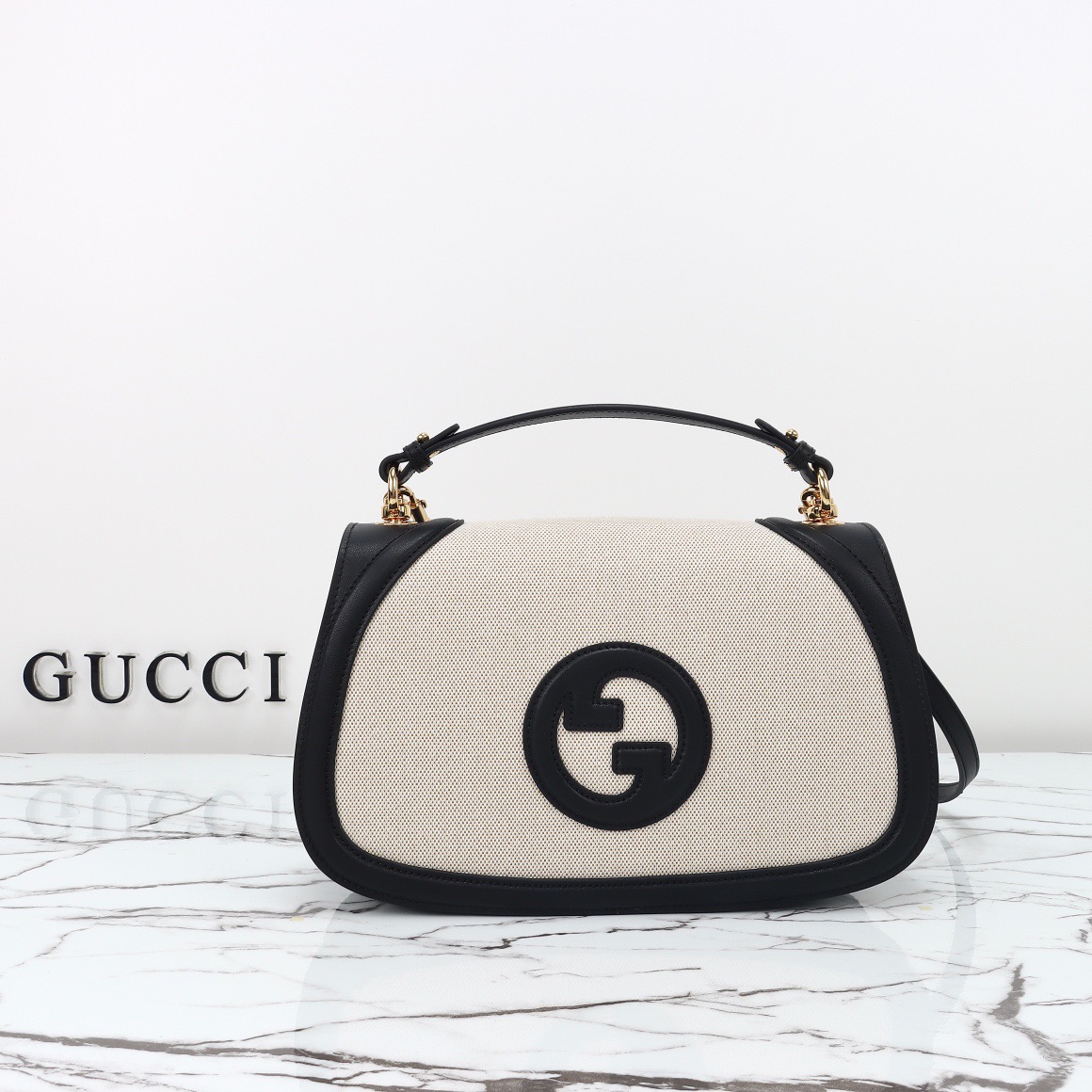 Gucci 구찌 815716 GG 수프림 캔버스 인터로킹 G 숄더백 브라운 레더 2