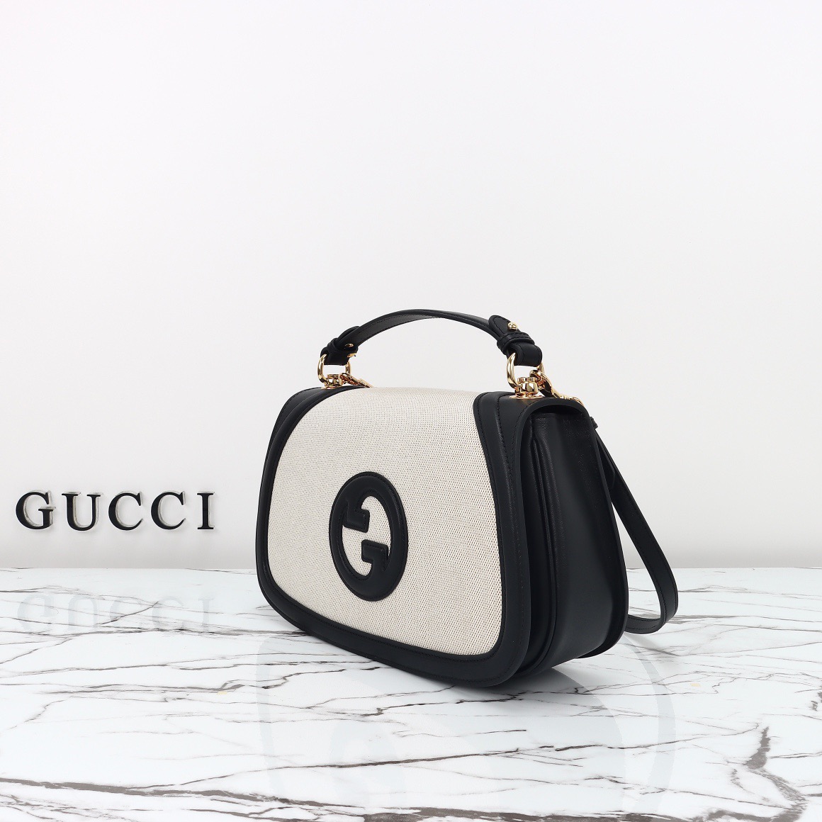 Gucci 구찌 815716 GG 수프림 캔버스 인터로킹 G 숄더백 브라운 레더 3