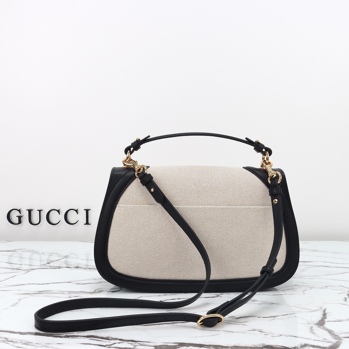 Gucci 구찌 815716 GG 수프림 캔버스 인터로킹 G 숄더백 브라운 레더 4