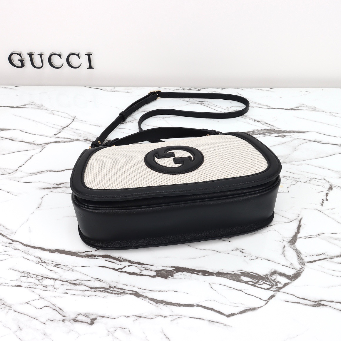 Gucci 구찌 815716 GG 수프림 캔버스 인터로킹 G 숄더백 브라운 레더 9