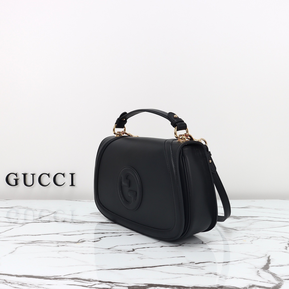 Gucci 구찌 815716 GG 수프림 캔버스 인터로킹 G 숄더백 브라운 레더 4
