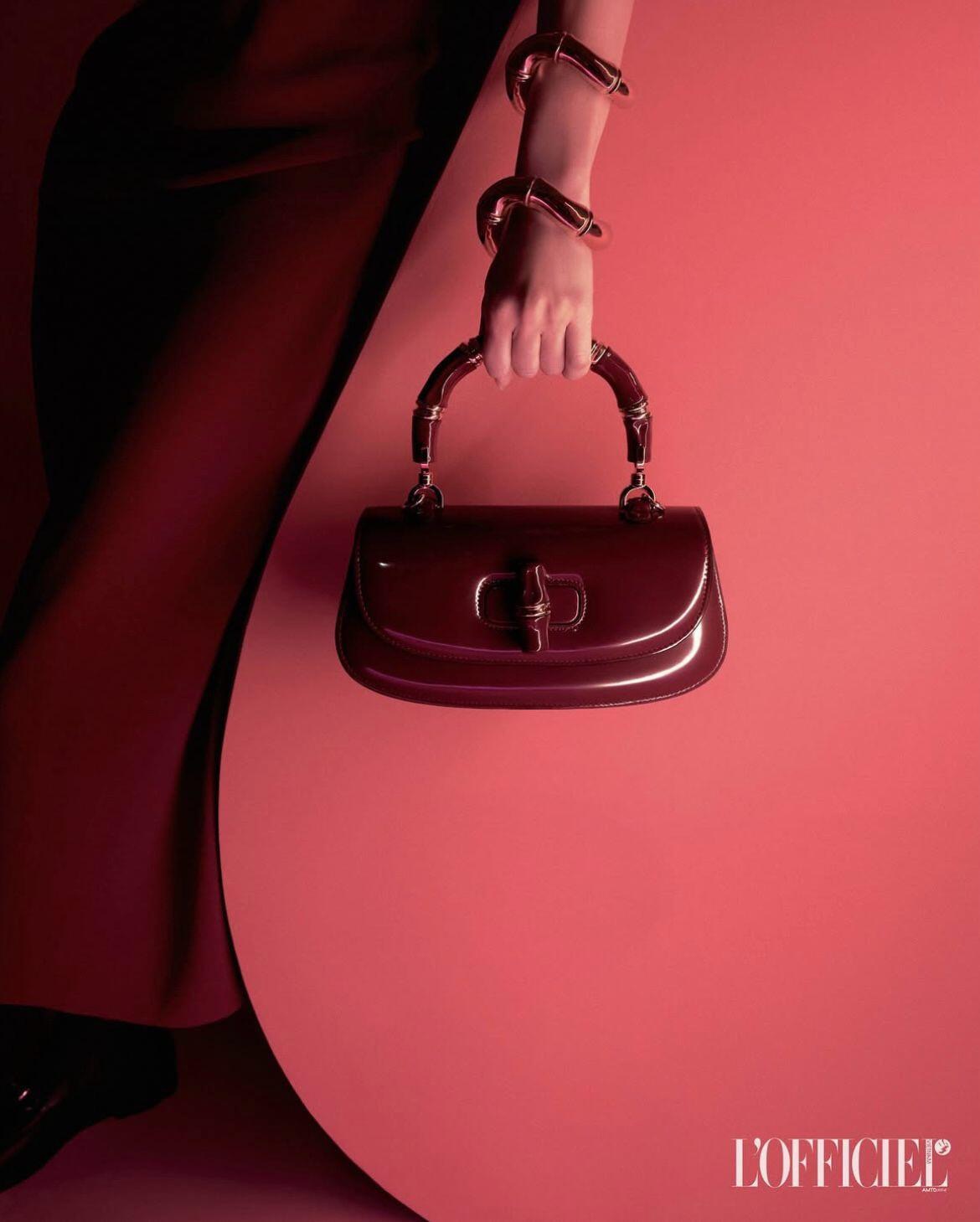 Gucci 구찌 뱀부 1947 탑핸들백 스무스 레더 화이트 블루 뱀부 핸들 골드 하드웨어 3