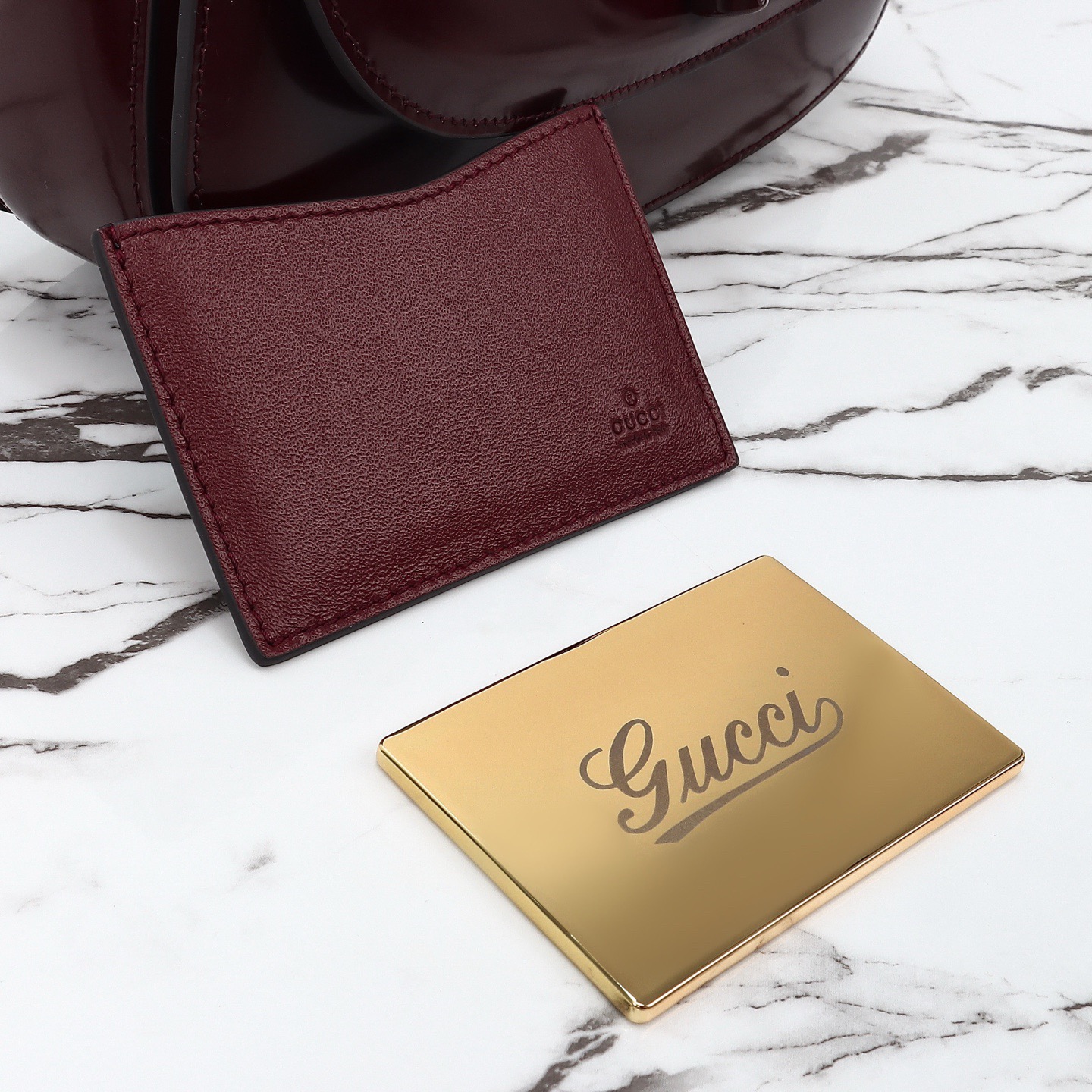 Gucci 구찌 뱀부 1947 탑핸들백 스무스 레더 화이트 블루 뱀부 핸들 골드 하드웨어 15