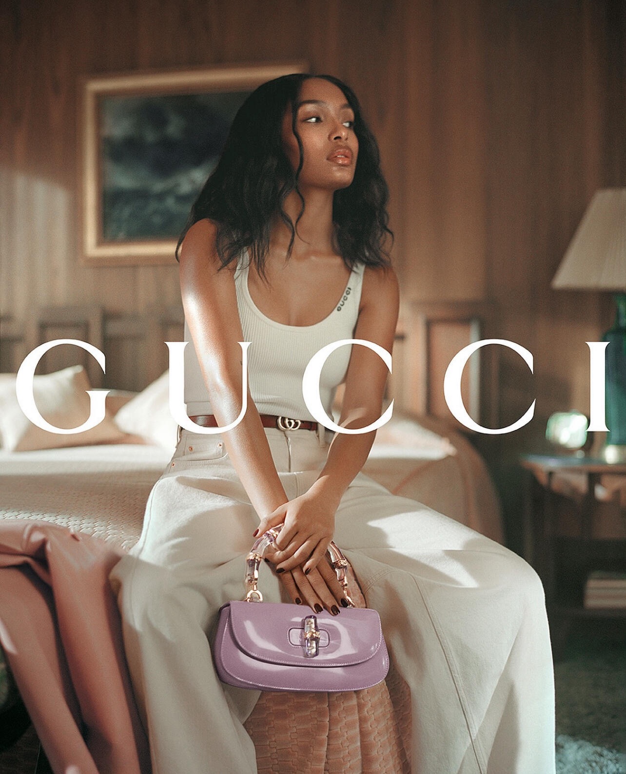 Gucci 구찌 뱀부 1947 탑핸들백 스무스 레더 화이트 블루 뱀부 핸들 골드 하드웨어 1