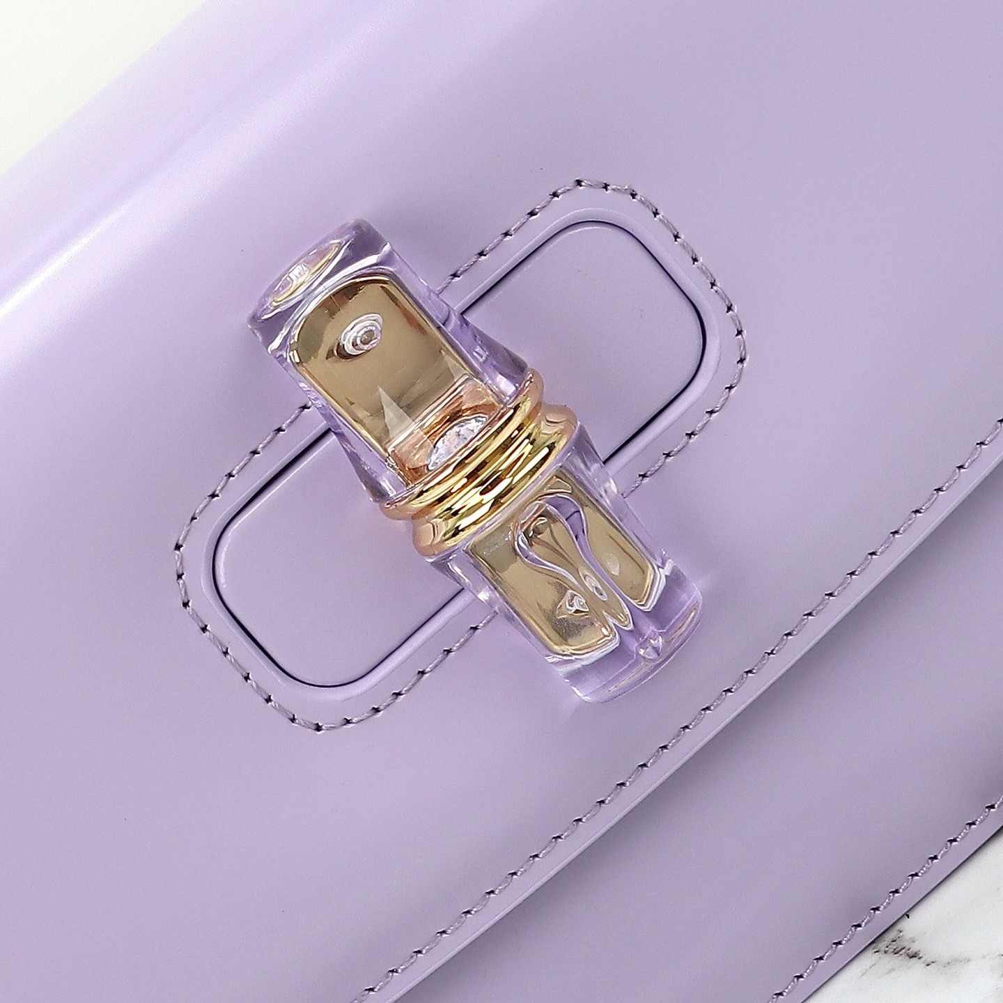 Gucci 구찌 뱀부 1947 탑핸들백 스무스 레더 화이트 블루 뱀부 핸들 골드 하드웨어 7