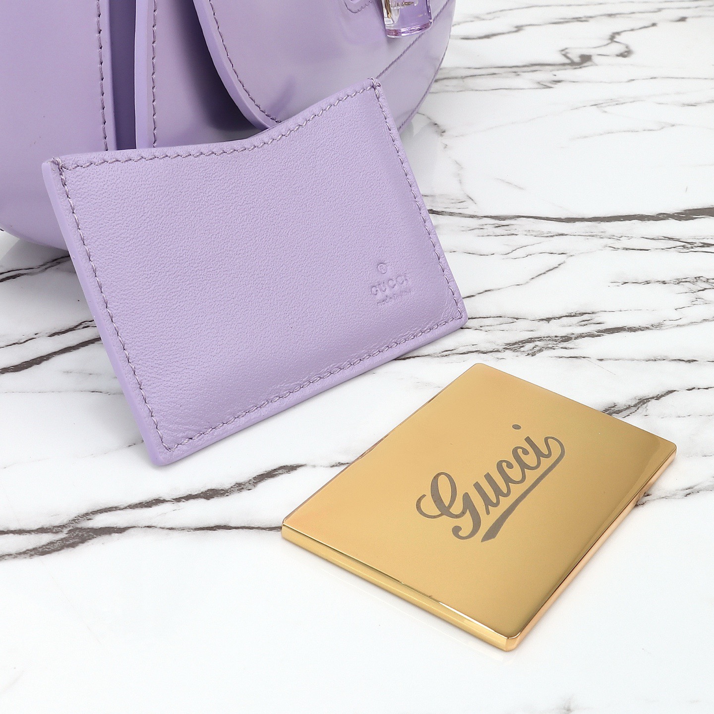 Gucci 구찌 뱀부 1947 탑핸들백 스무스 레더 화이트 블루 뱀부 핸들 골드 하드웨어 10