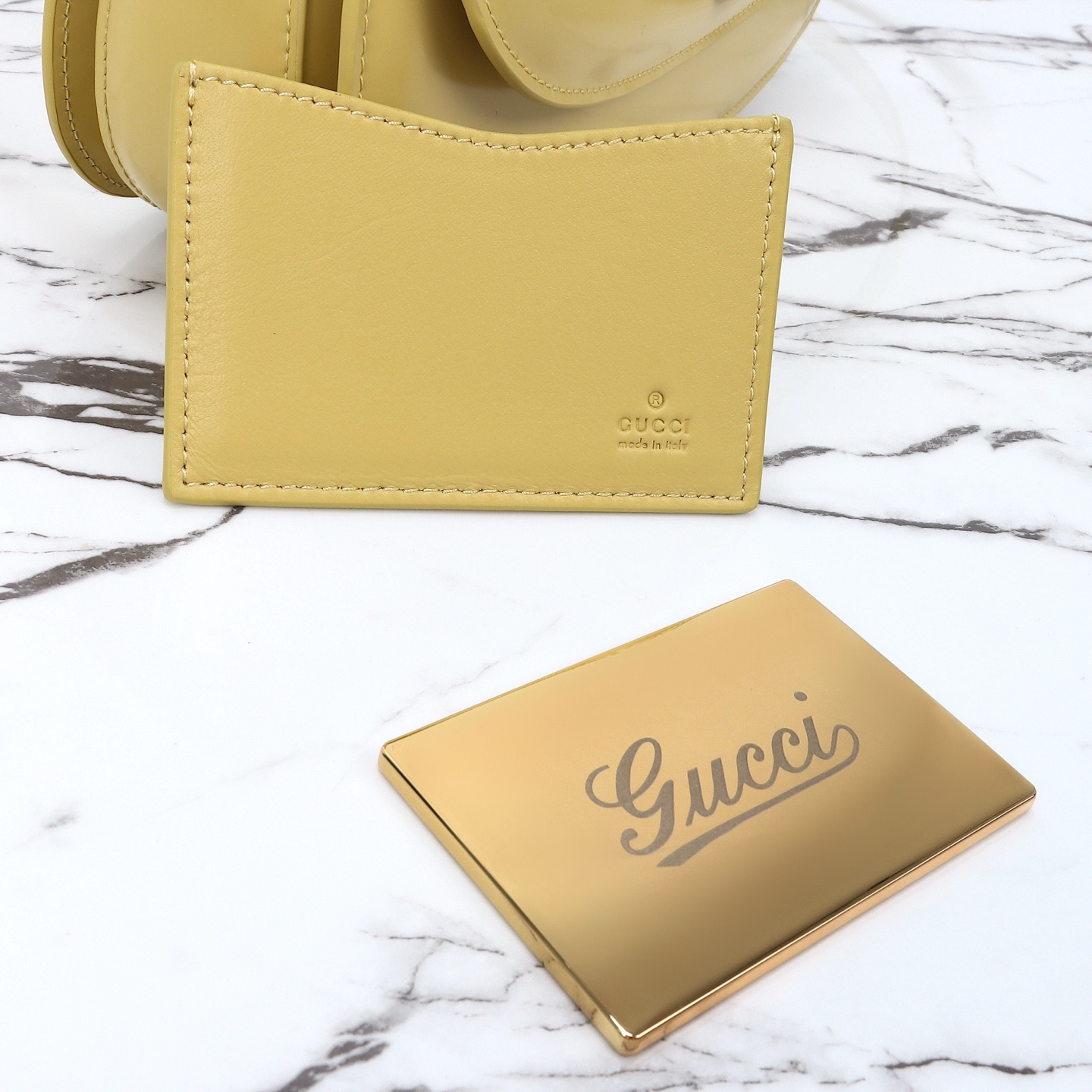 Gucci 구찌 뱀부 1947 탑핸들백 스무스 레더 화이트 블루 뱀부 핸들 골드 하드웨어 6