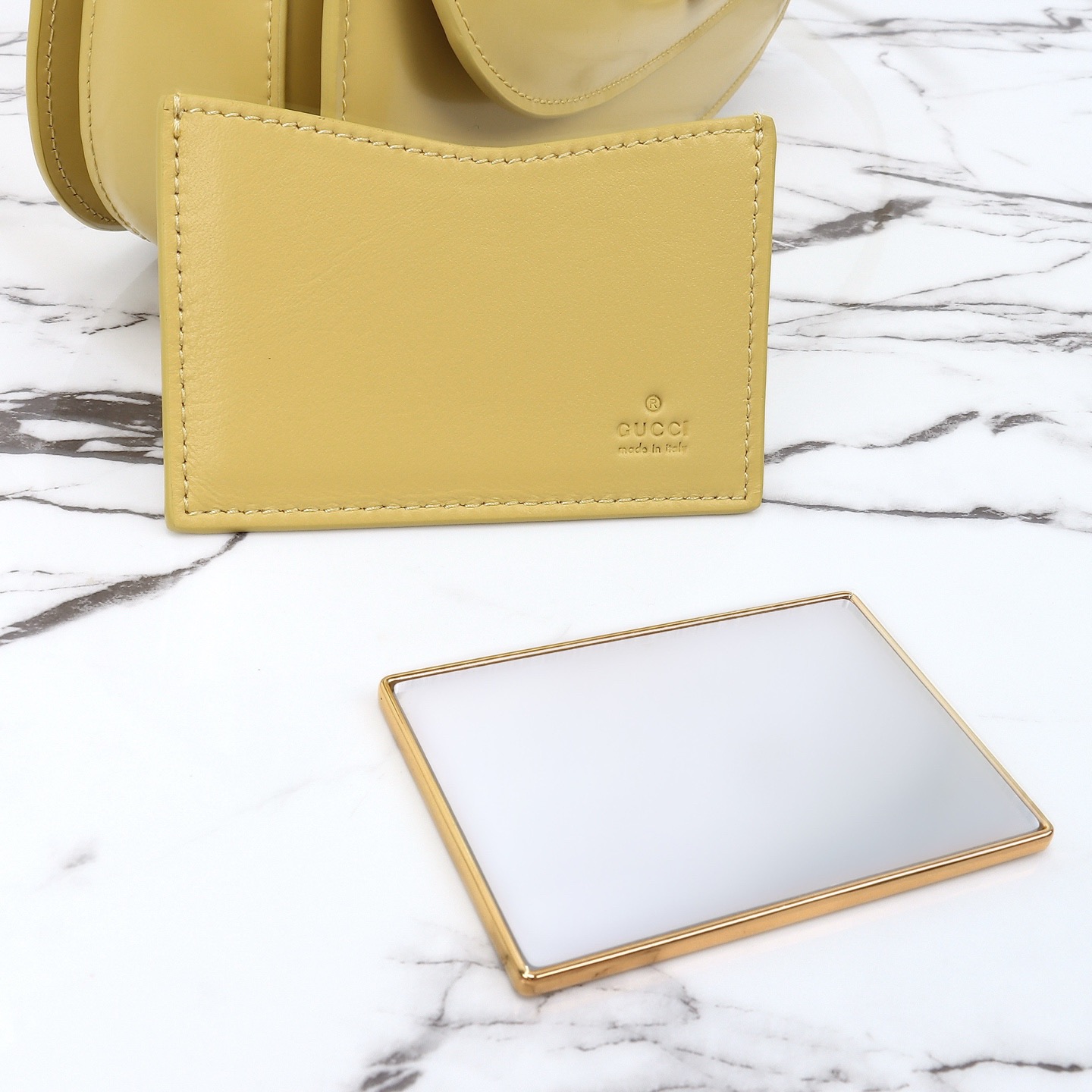 Gucci 구찌 뱀부 1947 탑핸들백 스무스 레더 화이트 블루 뱀부 핸들 골드 하드웨어 7