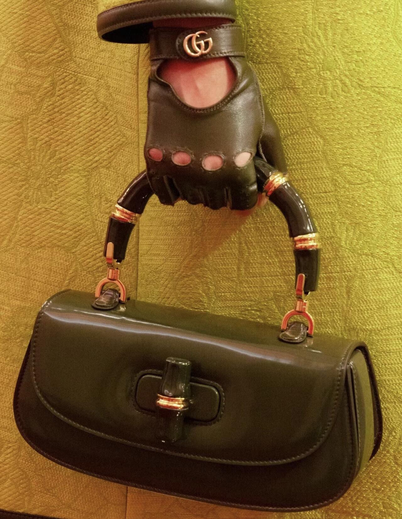 Gucci 구찌 뱀부 1947 탑핸들백 스무스 레더 화이트 블루 뱀부 핸들 골드 하드웨어 8