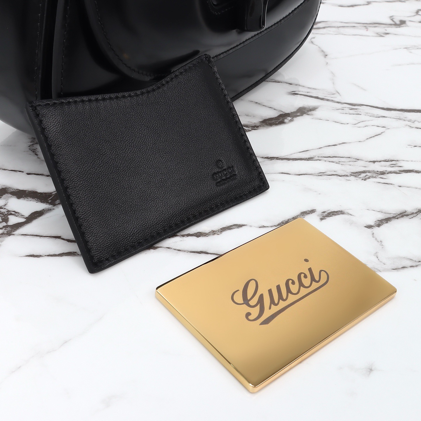 Gucci 구찌 뱀부 1947 탑핸들백 스무스 레더 화이트 블루 뱀부 핸들 골드 하드웨어 16