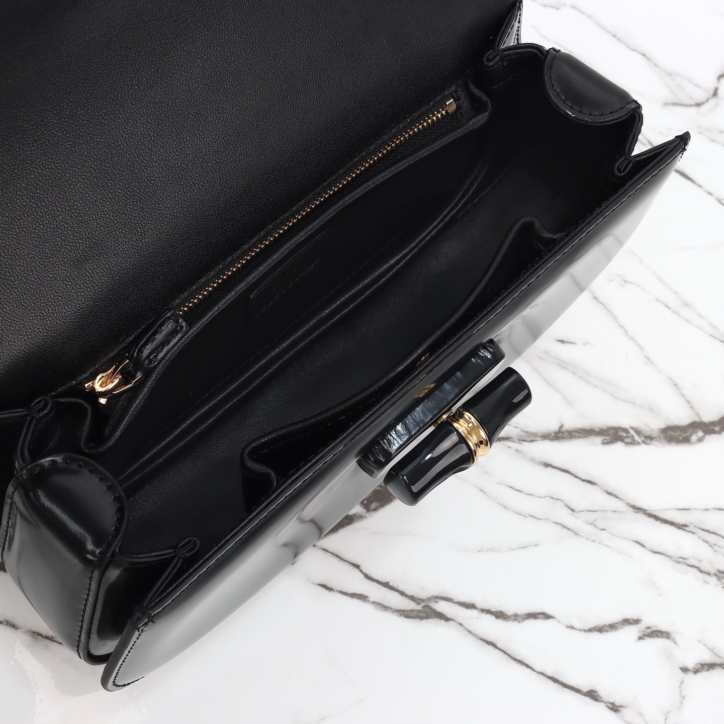 Gucci 구찌 뱀부 1947 탑핸들백 스무스 레더 화이트 블루 뱀부 핸들 골드 하드웨어 18