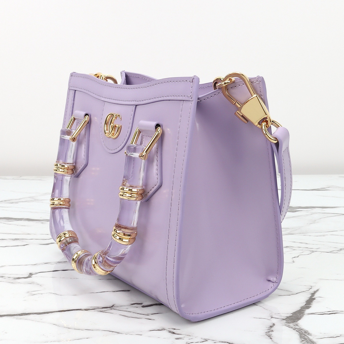 Gucci 구찌 뱀부 핸들 미니 토트백 페이턴트 레더 포레스트 그린 GHW 6