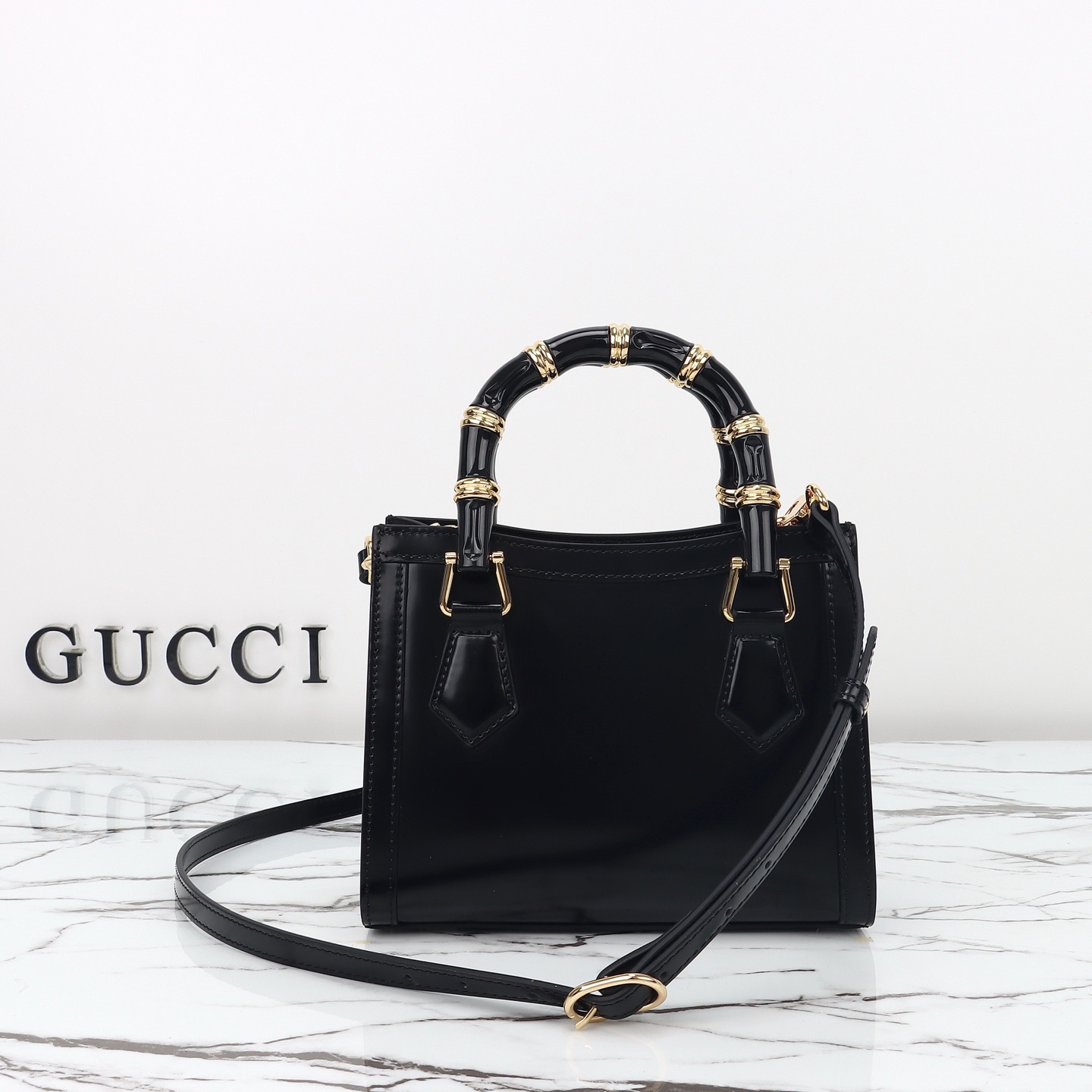 Gucci 구찌 뱀부 핸들 미니 토트백 페이턴트 레더 포레스트 그린 GHW 3