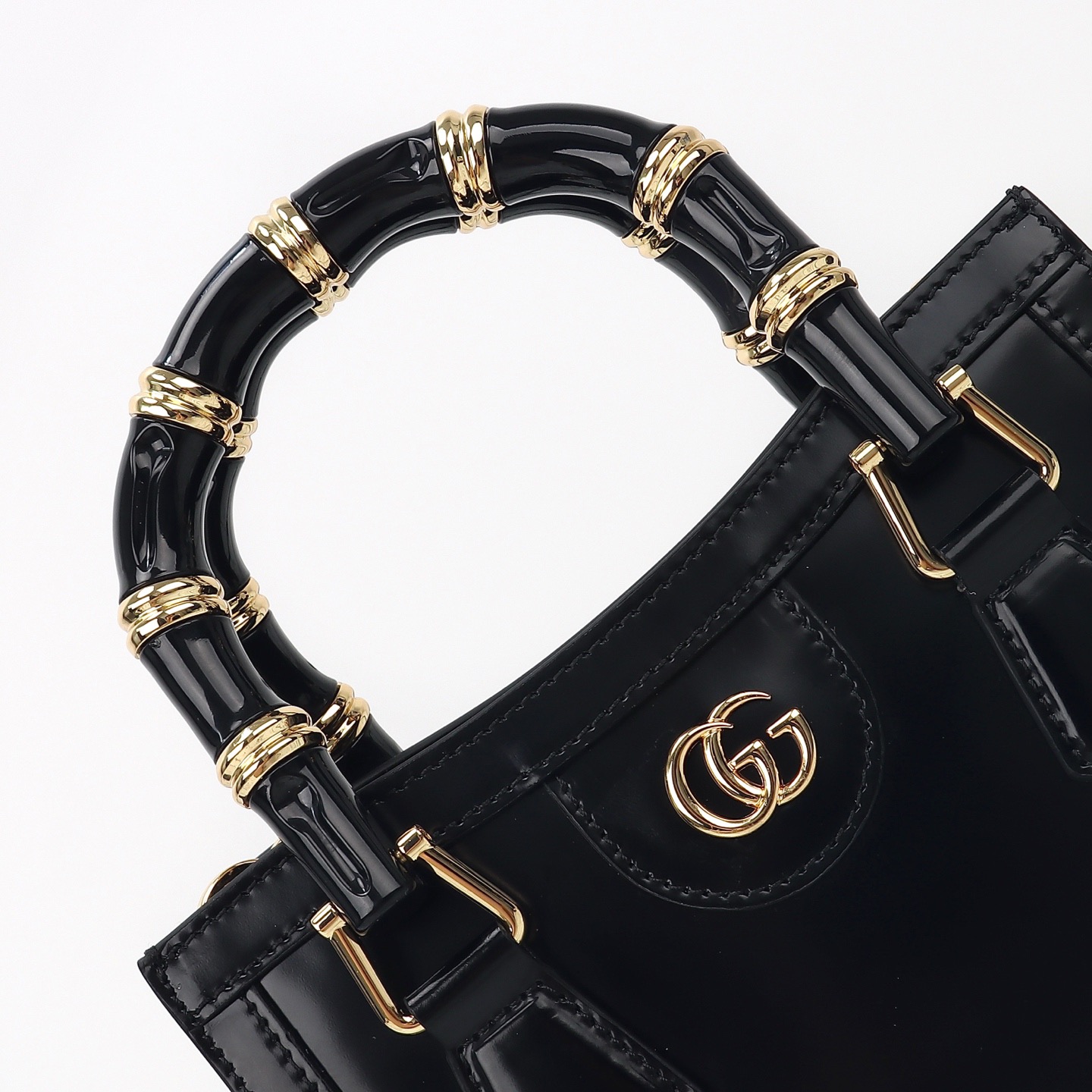 Gucci 구찌 뱀부 핸들 미니 토트백 페이턴트 레더 포레스트 그린 GHW 4