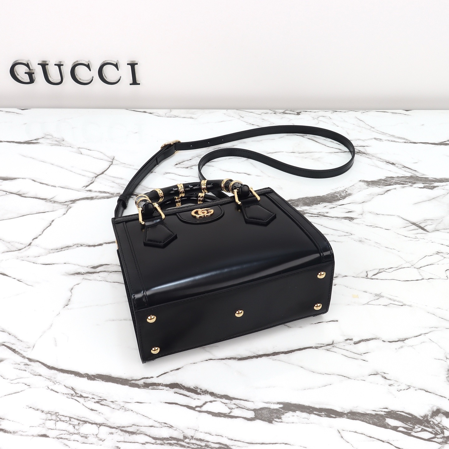 Gucci 구찌 뱀부 핸들 미니 토트백 페이턴트 레더 포레스트 그린 GHW 8