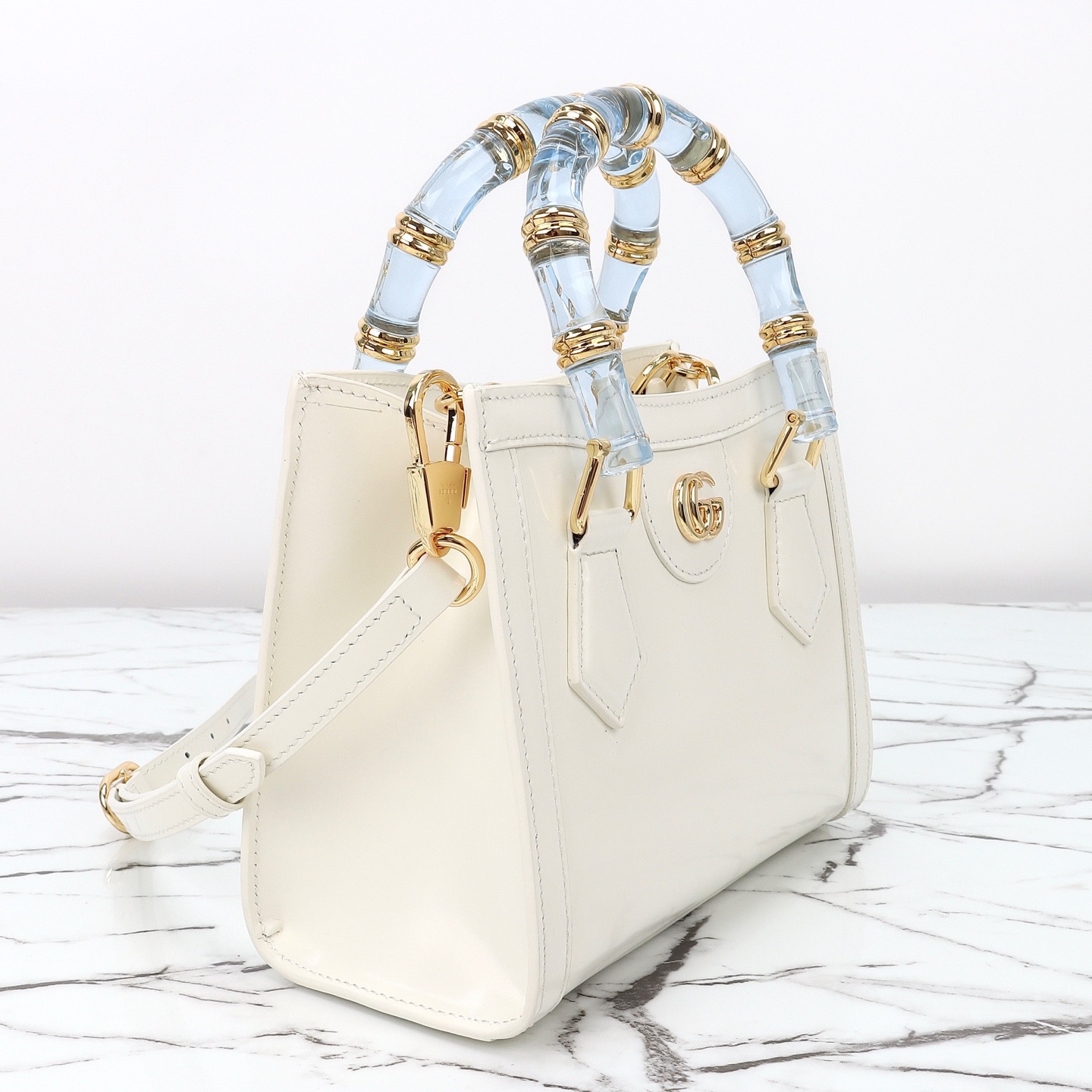 Gucci 구찌 뱀부 핸들 미니 토트백 페이턴트 레더 포레스트 그린 GHW 5