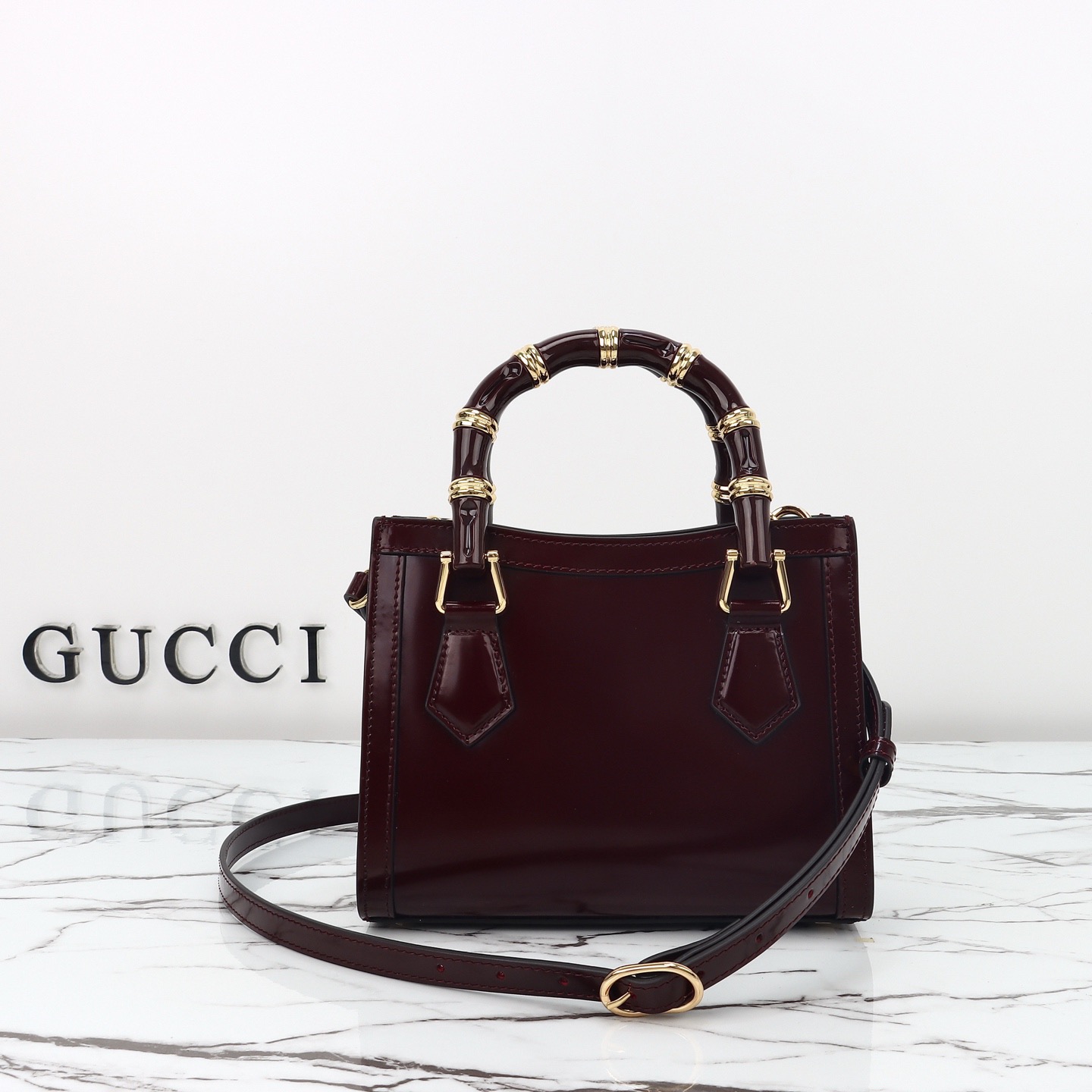 Gucci 구찌 뱀부 핸들 미니 토트백 페이턴트 레더 포레스트 그린 GHW 3