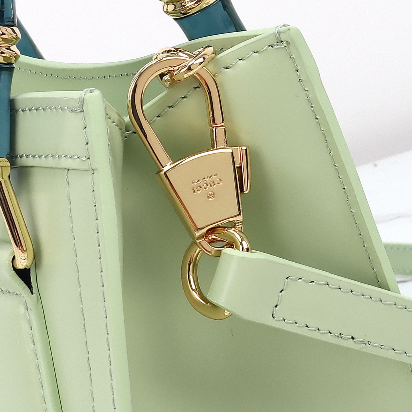 Gucci 구찌 뱀부 핸들 미니 토트백 페이턴트 레더 포레스트 그린 GHW 5