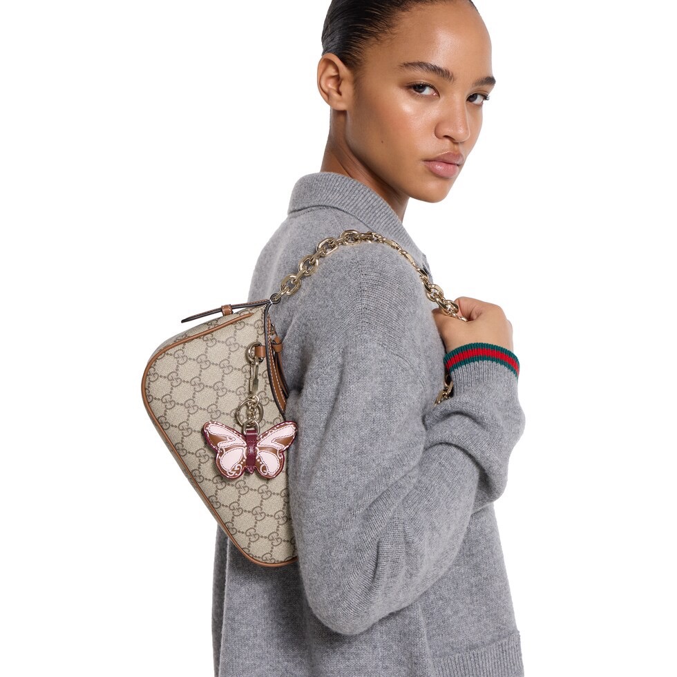 Gucci 구찌 GG 수프림 캔버스 호보 숄더백 브라운 트리밍 베이지 847447 1