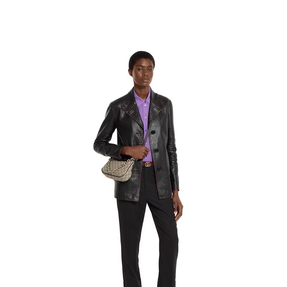 Gucci 구찌 GG 수프림 캔버스 호보 숄더백 브라운 트리밍 베이지 847447 3