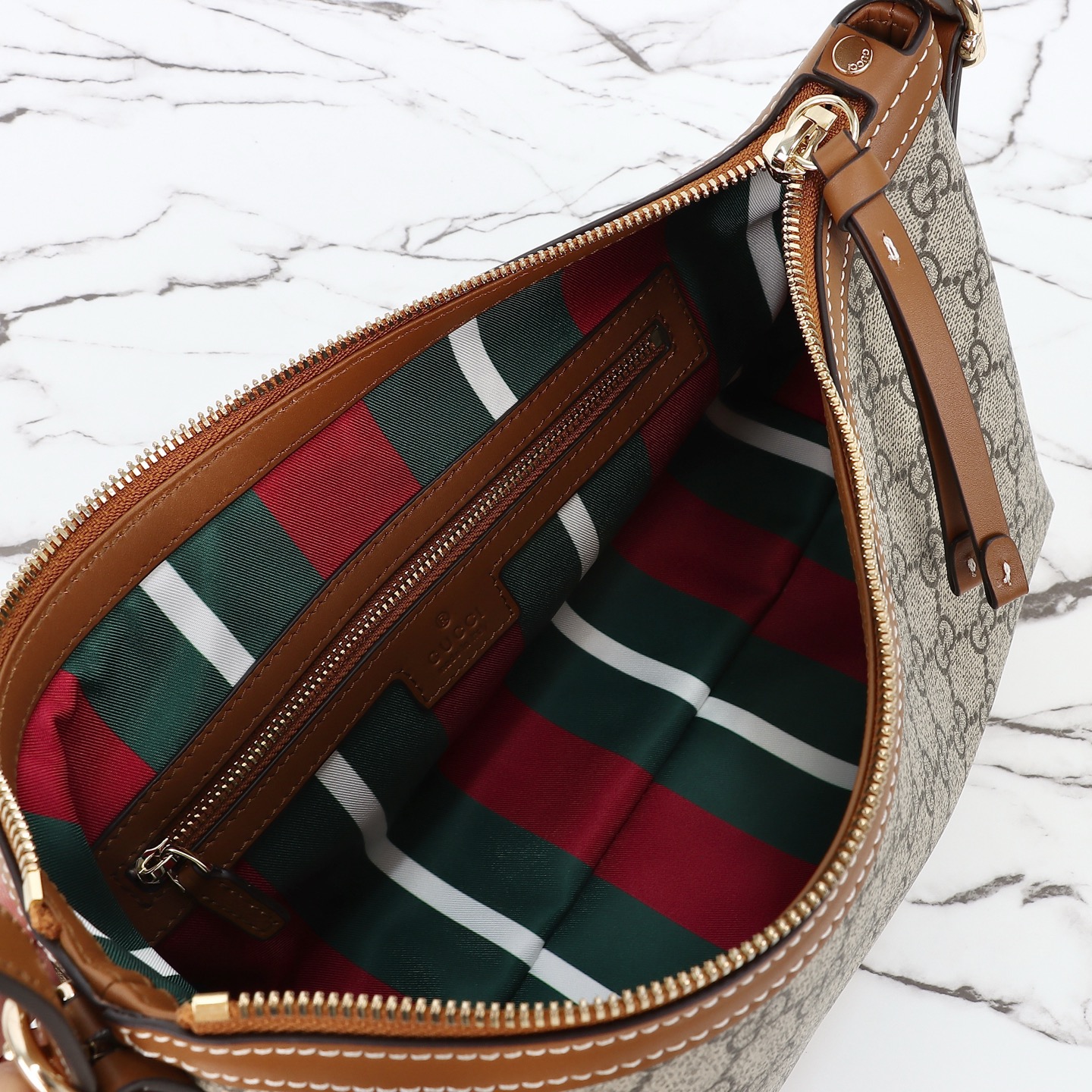 Gucci 구찌 GG 수프림 캔버스 스몰 숄더백 베이지 브라운 9