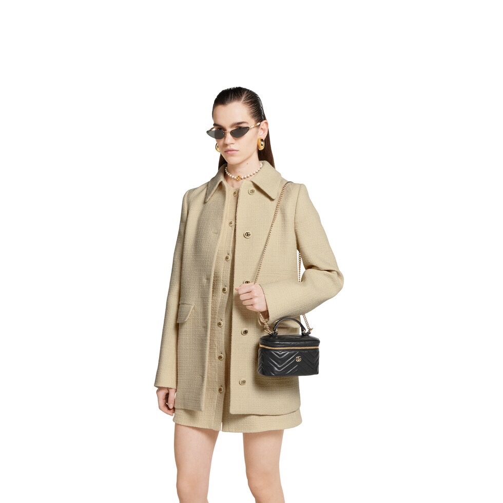 Gucci 구찌 GG 마몽 미니 박스백 레더 버건디 골드 4