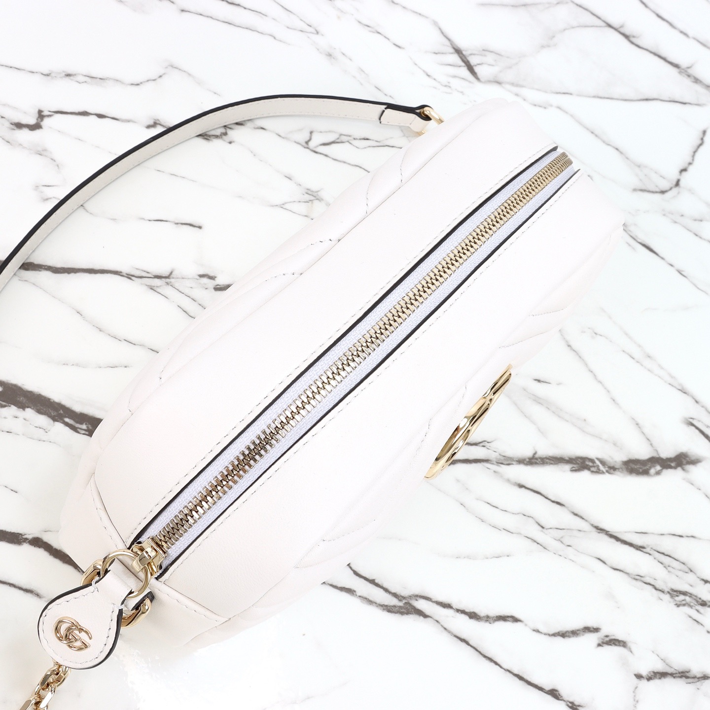 Gucci 구찌 GG 마몬트 카메라백 스몰 레더 화이트 골드 하드웨어 855273 8