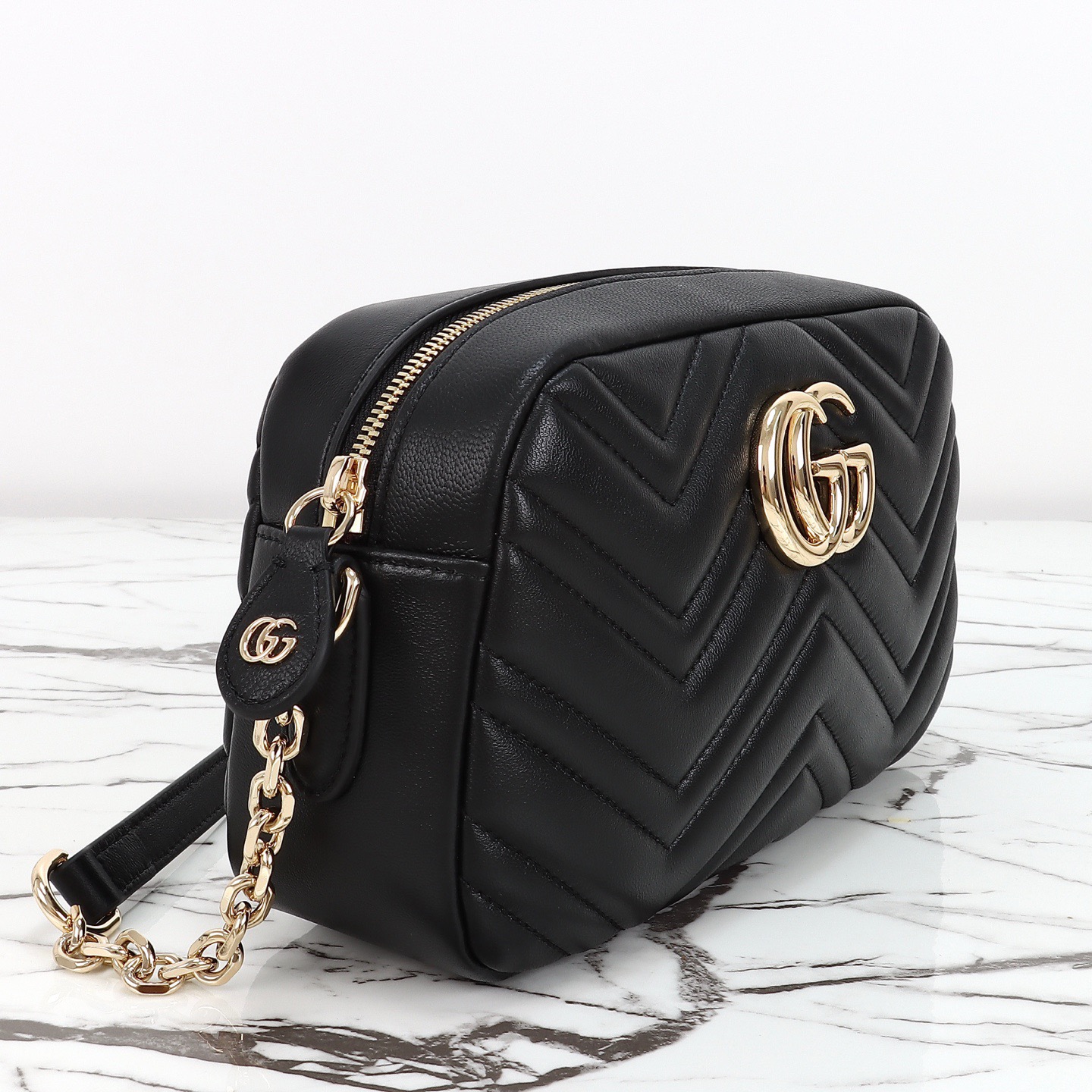 Gucci 구찌 GG 마몬트 카메라백 스몰 레더 화이트 골드 하드웨어 855273 4