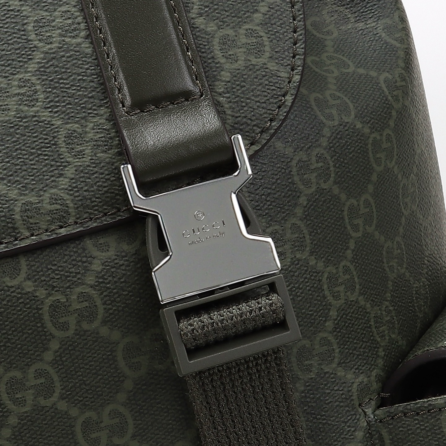 Gucci 구찌 GG 수프림 백팩 캔버스 레더 트리밍 카키 그린 5